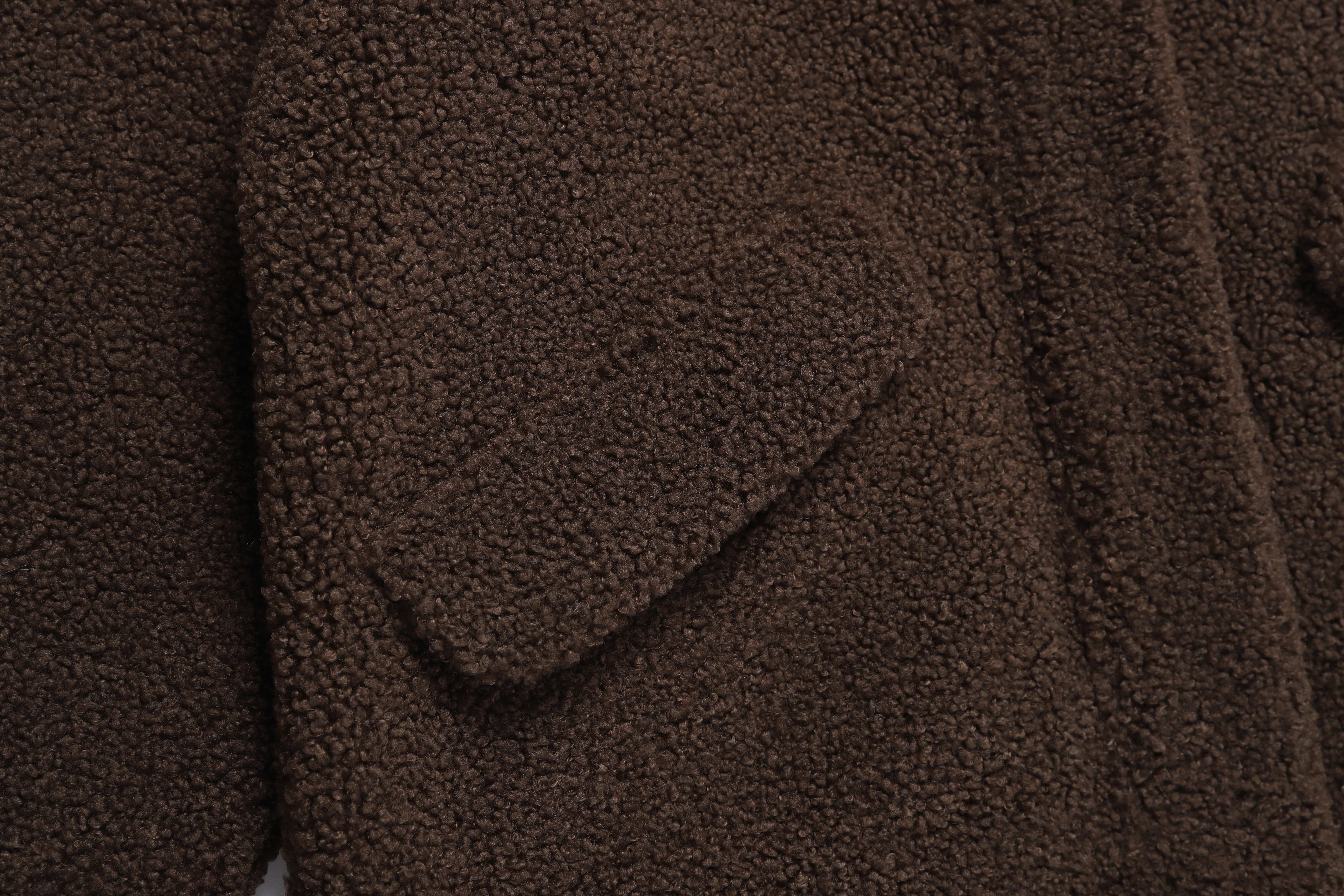WOMEN FLEECE HOODED JUMPER BROWN