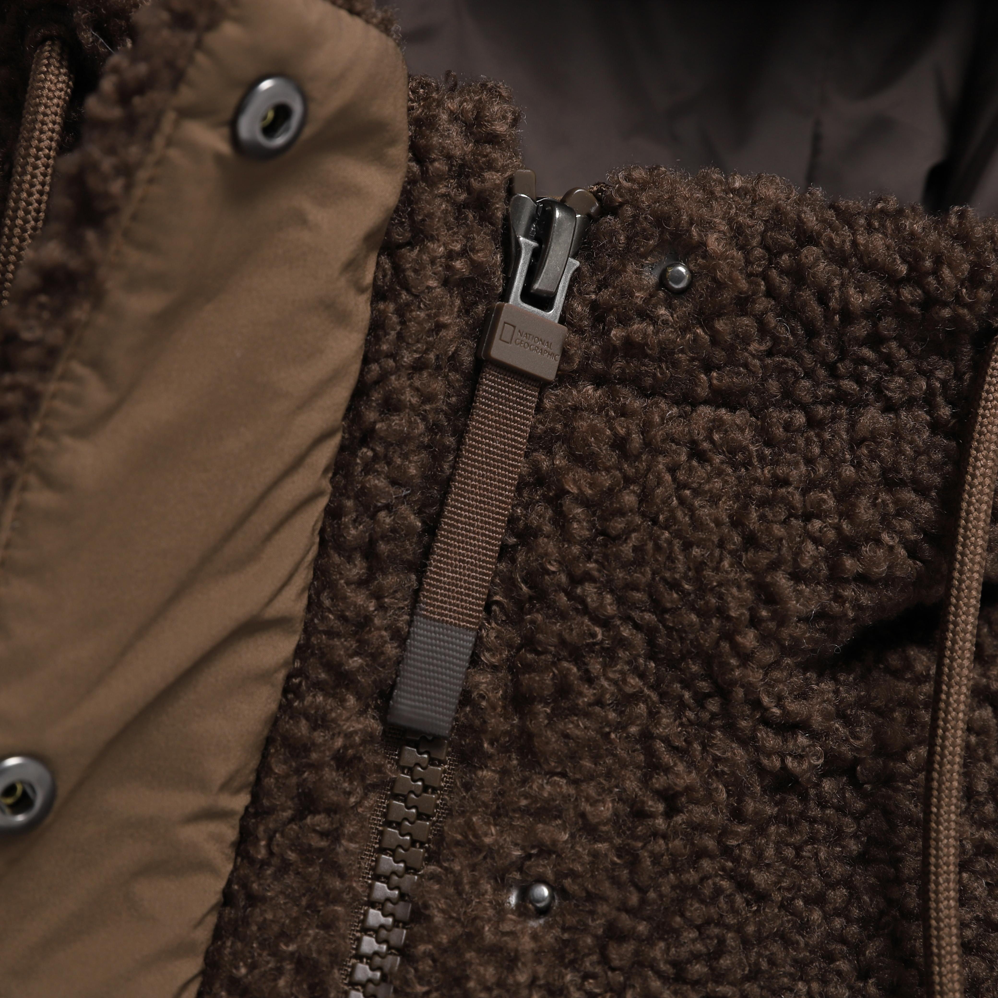 WOMEN FLEECE HOODED JUMPER BROWN