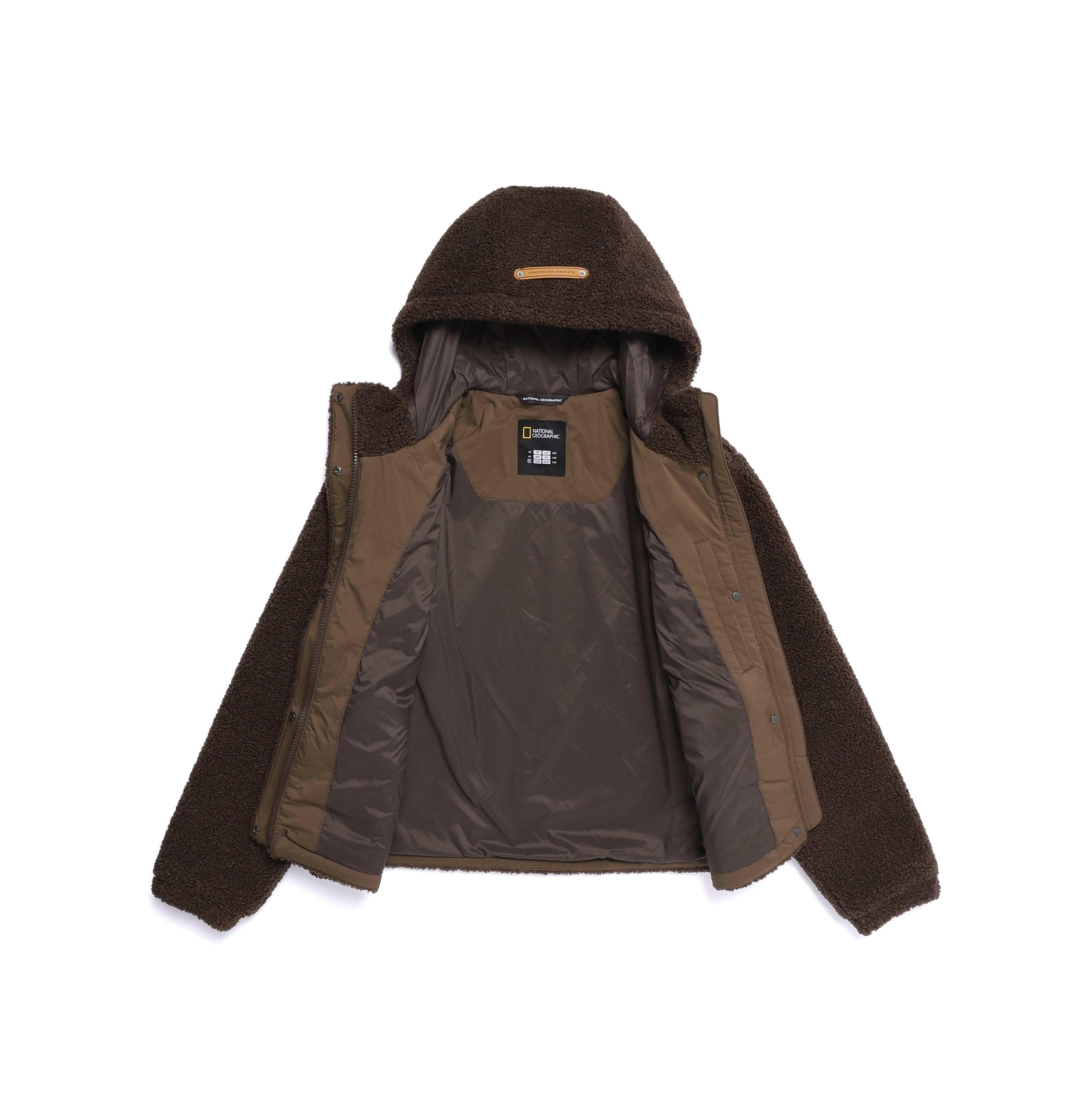WOMEN FLEECE HOODED JUMPER BROWN