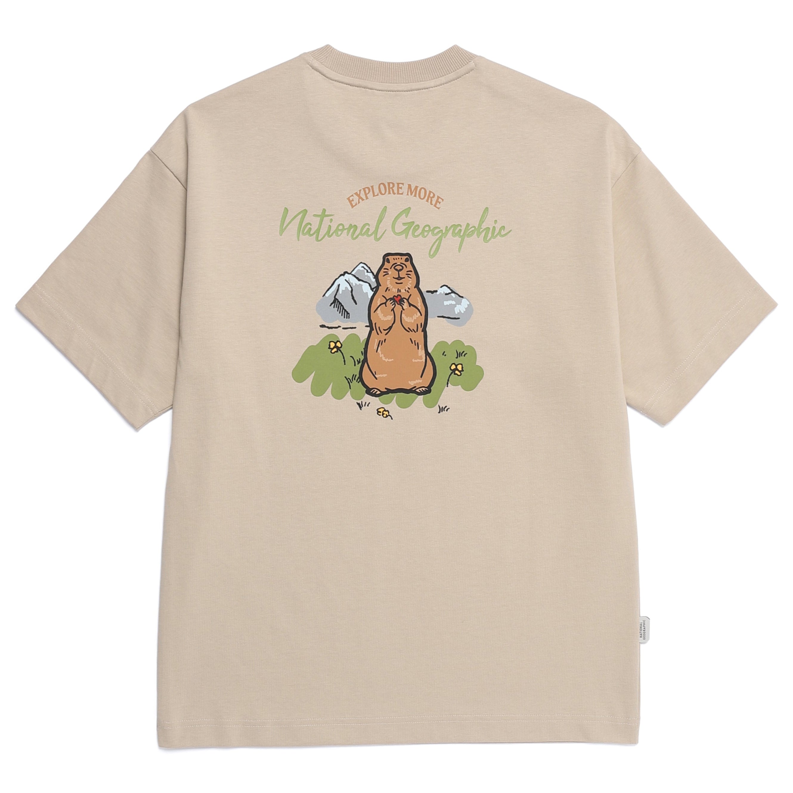 ANIMAL GRAPHIC SHORT SLEEVE T-SHIRT MOURNING BEIGE
