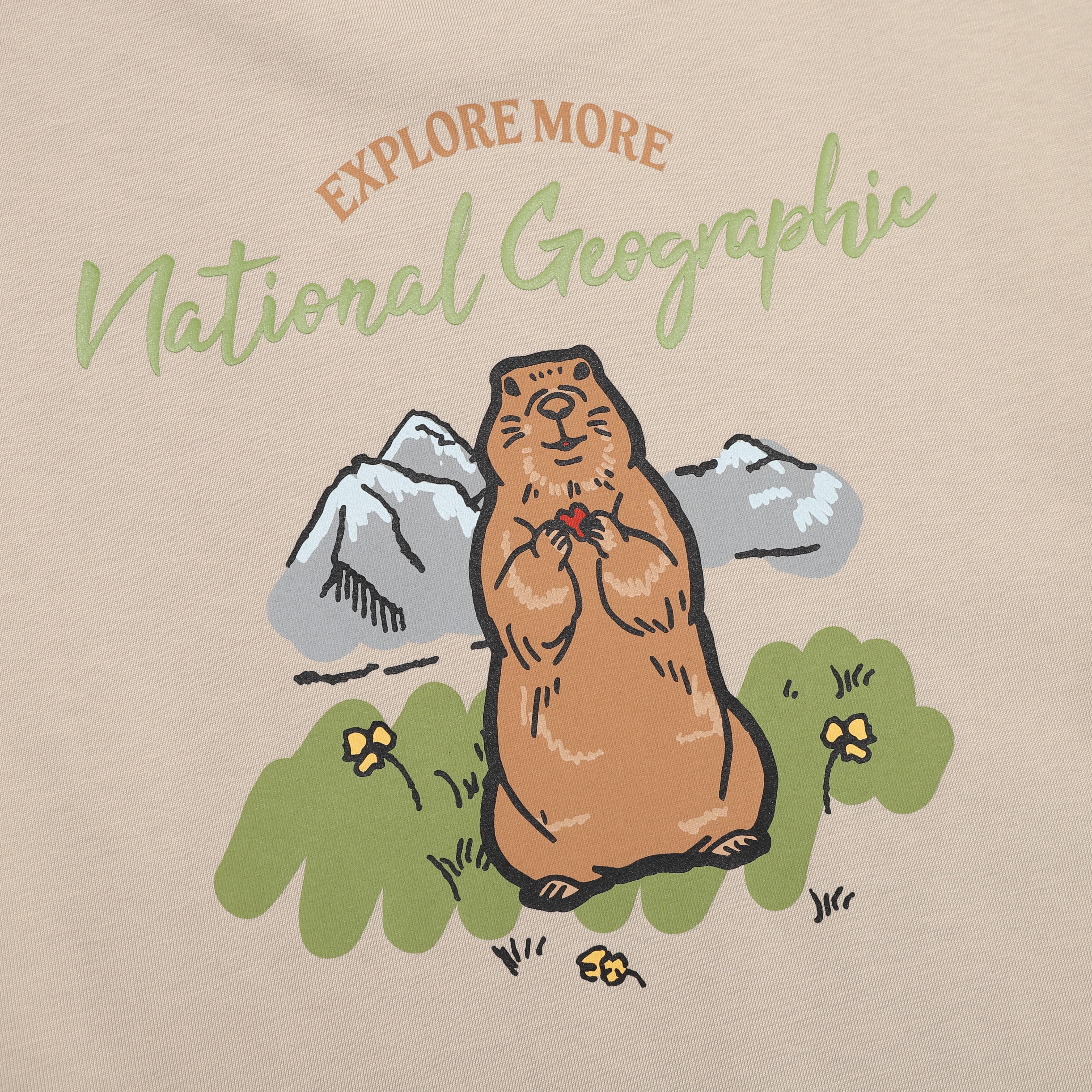 ANIMAL GRAPHIC SHORT SLEEVE T-SHIRT MOURNING BEIGE