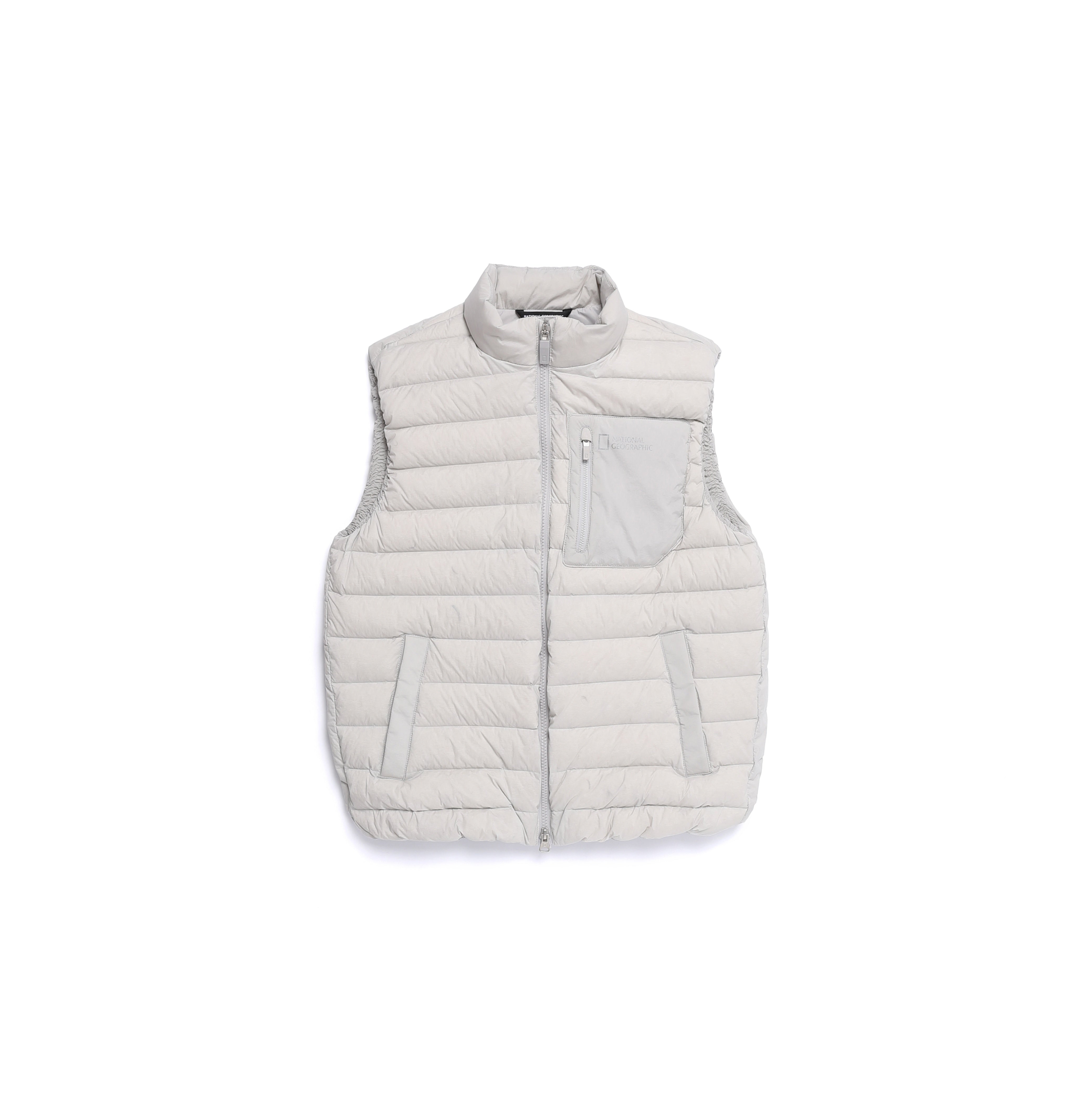 ATIK HIGH-NECK TUBE GOOSE DOWN VEST L/GREY