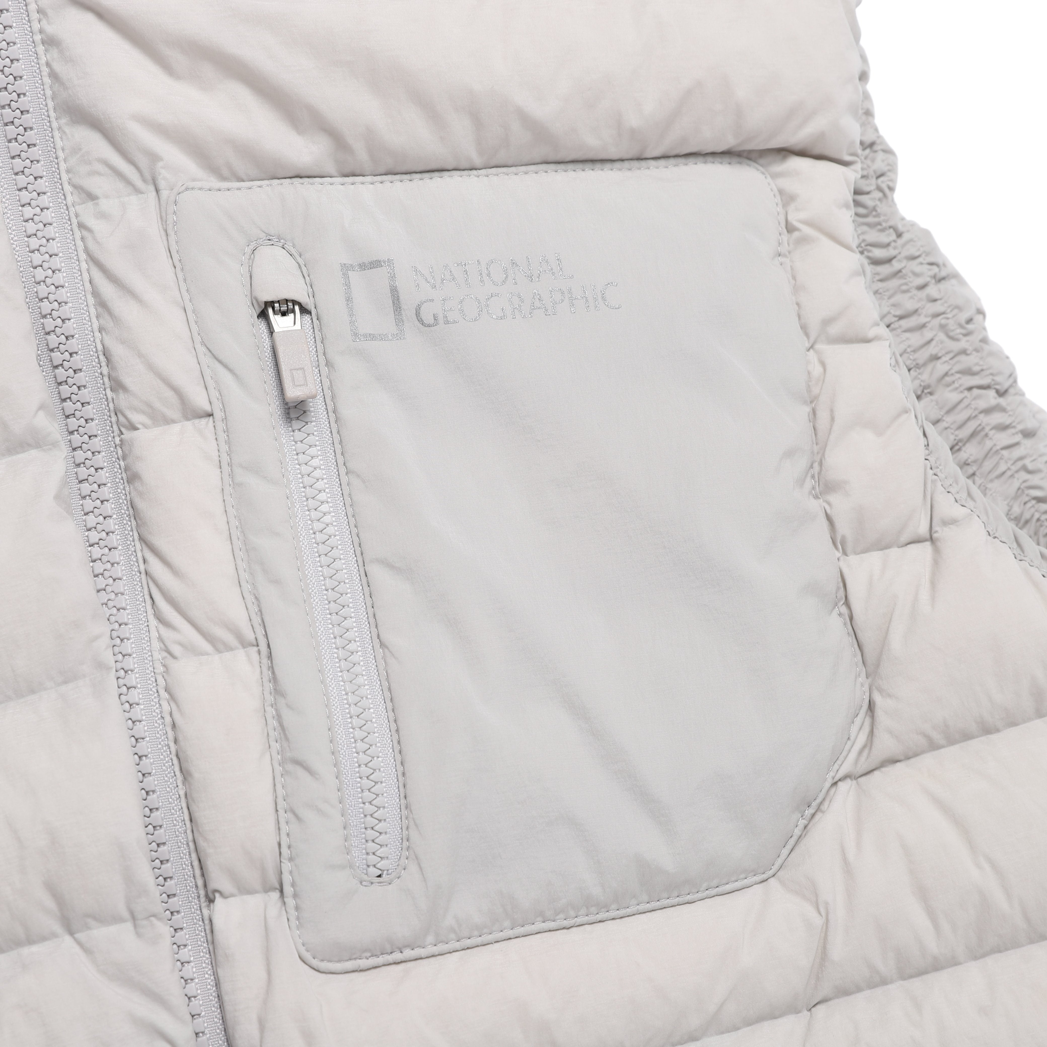 ATIK HIGH-NECK TUBE GOOSE DOWN VEST L/GREY