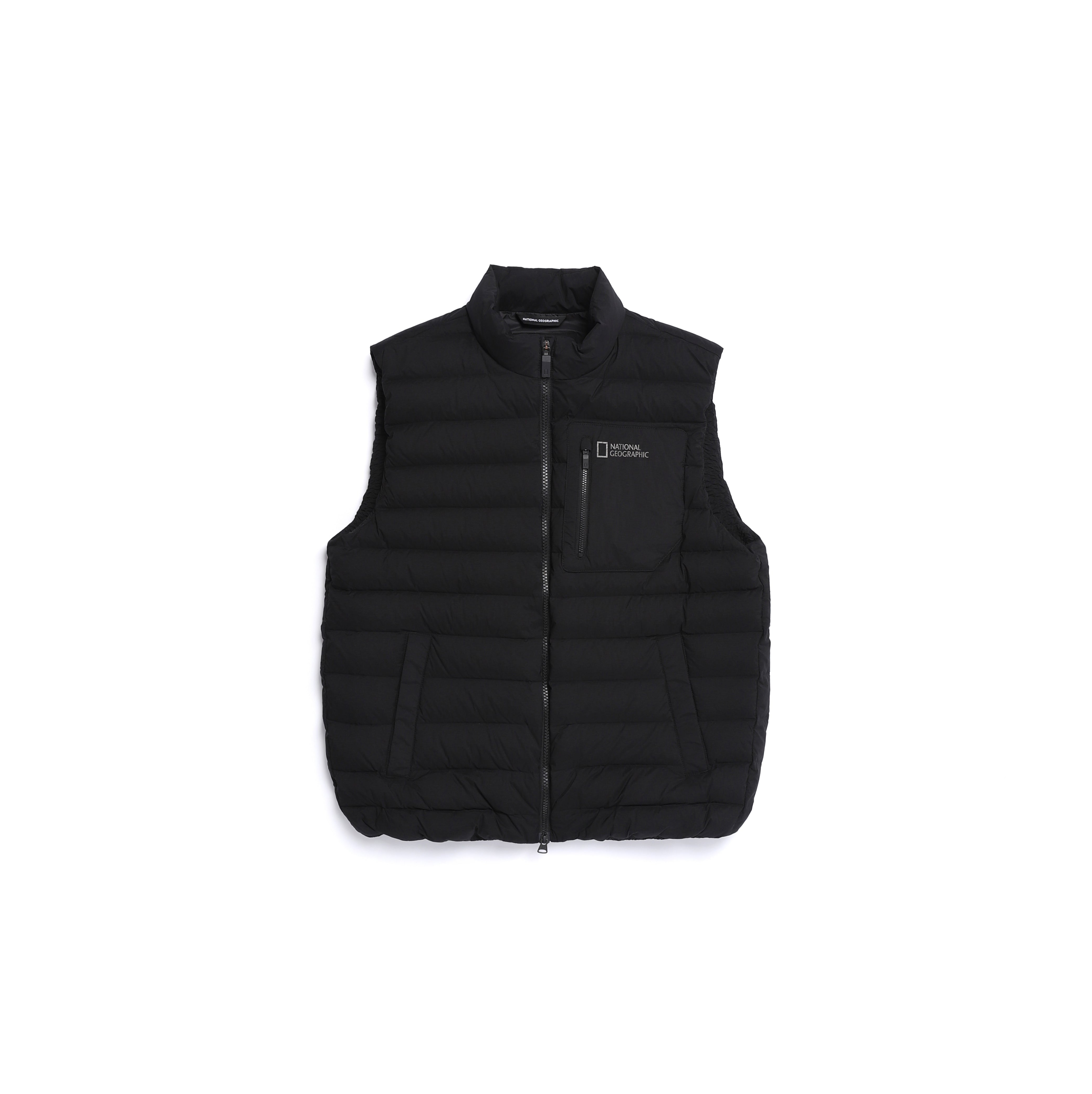 ATIK HIGH-NECK TUBE GOOSE DOWN VEST BLACK