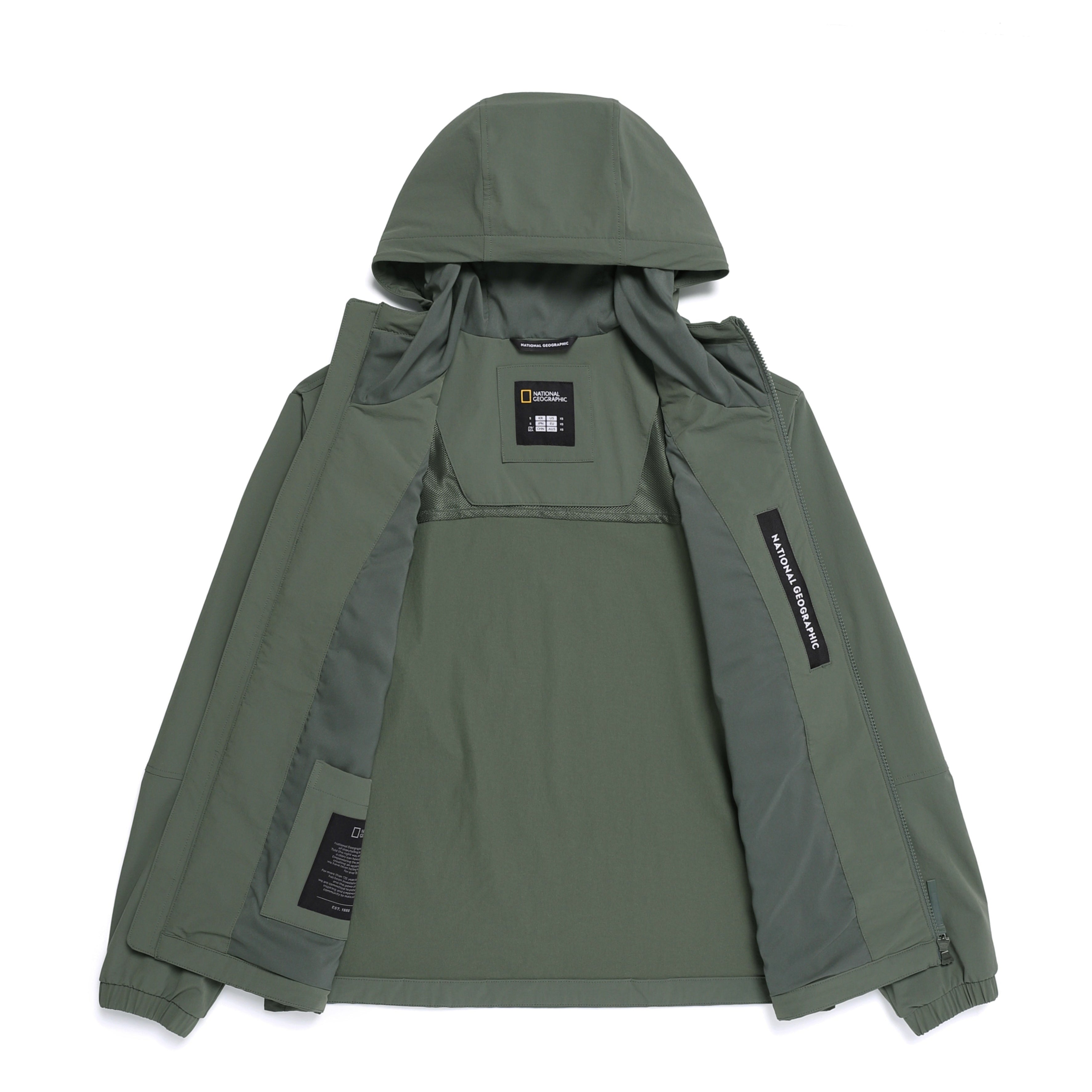 ARCHELON WOVEN STRETCH HOODIE ZIP-UP KHAKI