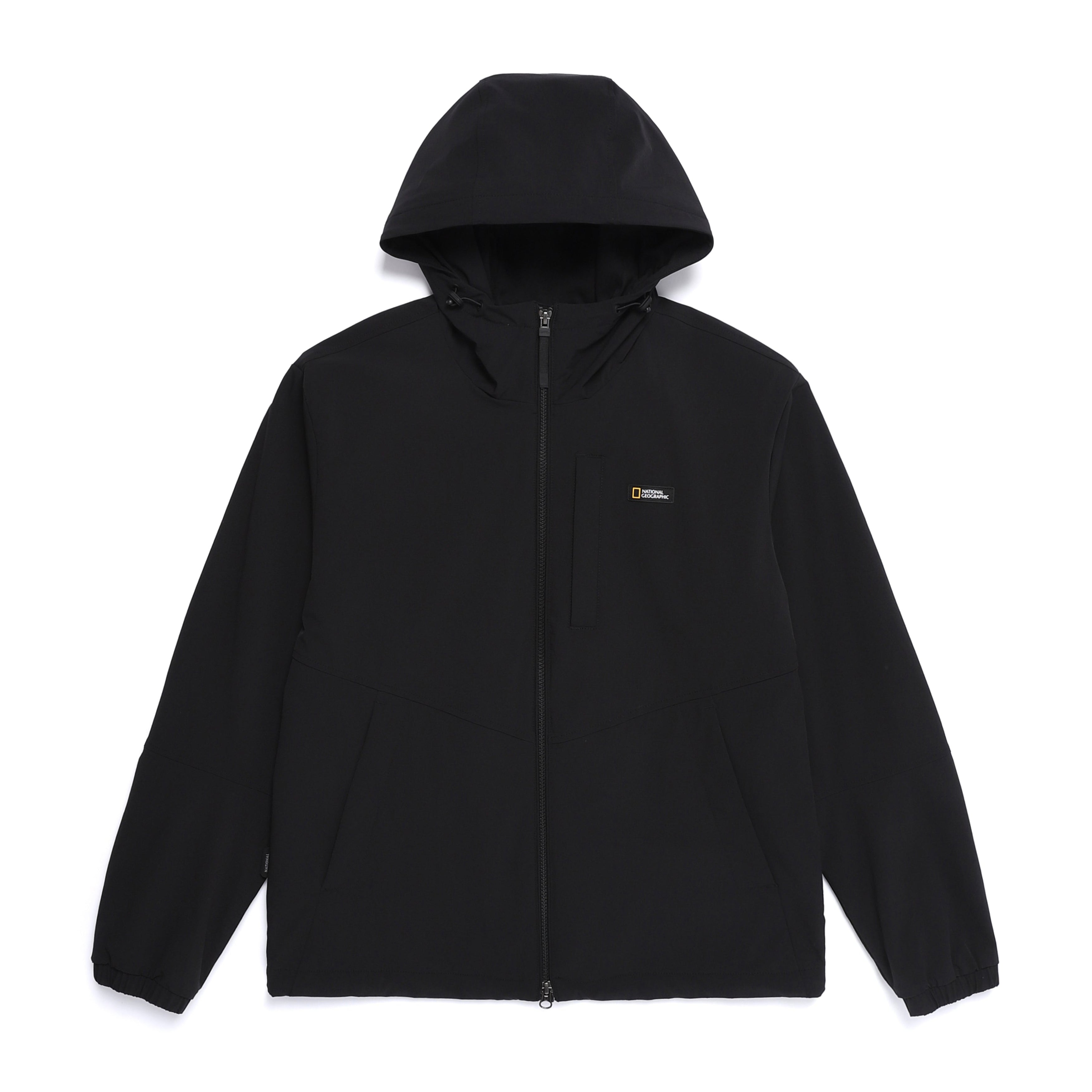 ARCHELON WOVEN STRETCH HOODIE ZIP-UP BLACK