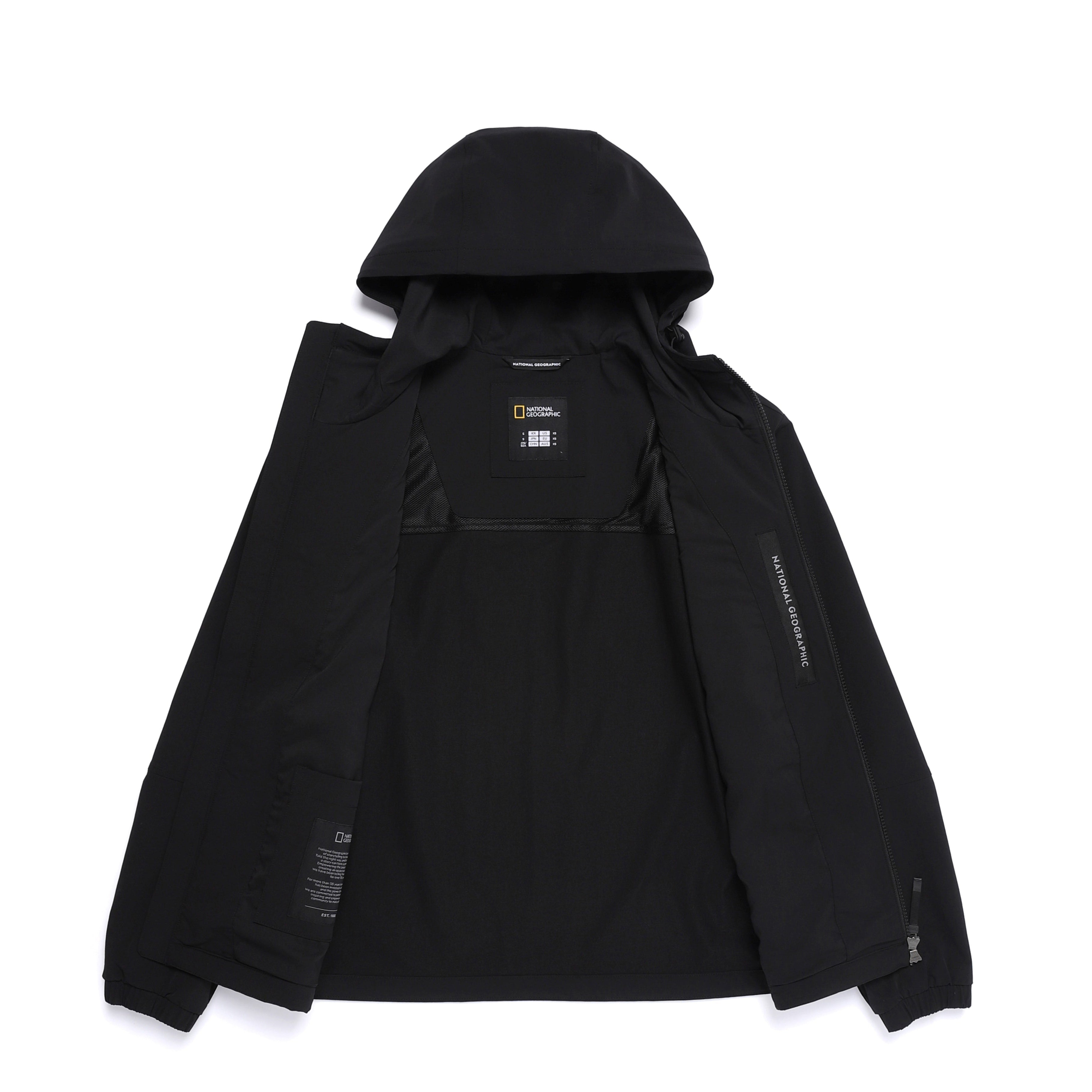 ARCHELON WOVEN STRETCH HOODIE ZIP-UP BLACK