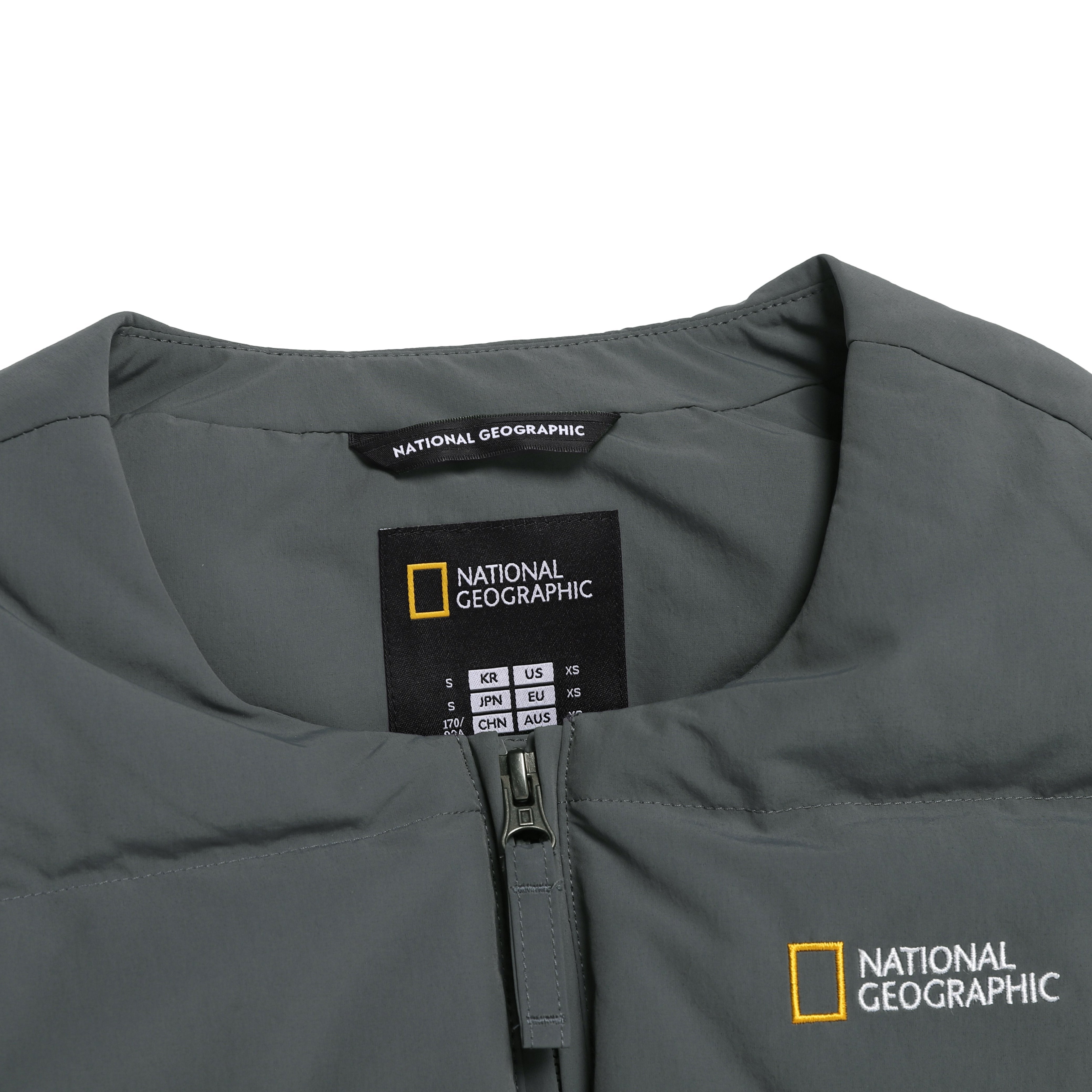 HERON U NECK LIGHTWEIGHT GOOSE DOWN VEST STONE GREY