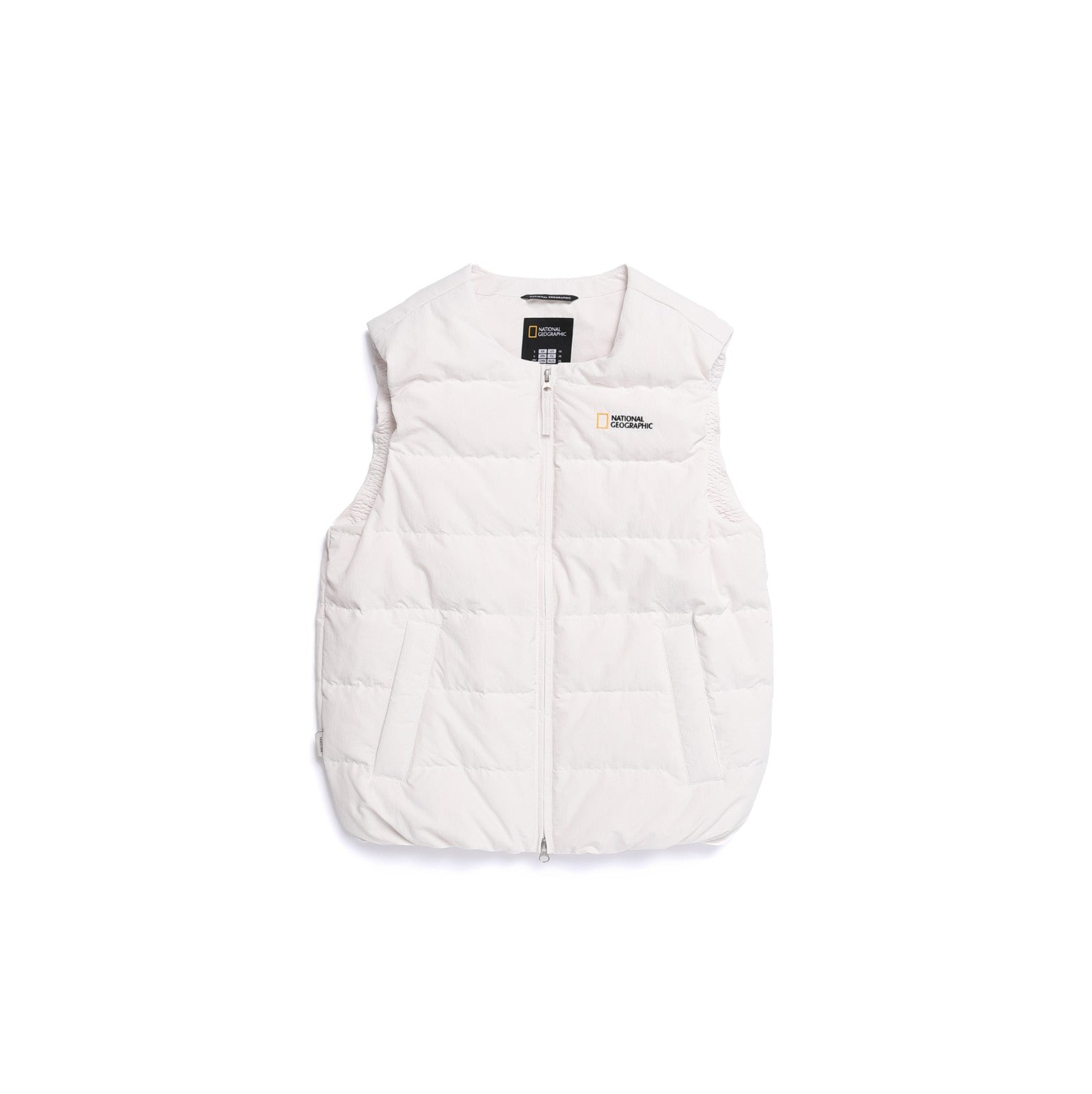 HERON U NECK LIGHTWEIGHT GOOSE DOWN VEST CRYSTAL BEIGE
