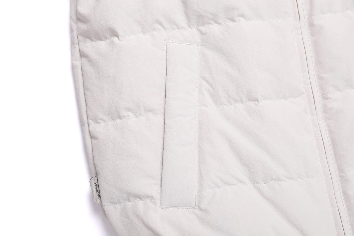 HERON U NECK LIGHTWEIGHT GOOSE DOWN VEST CRYSTAL BEIGE