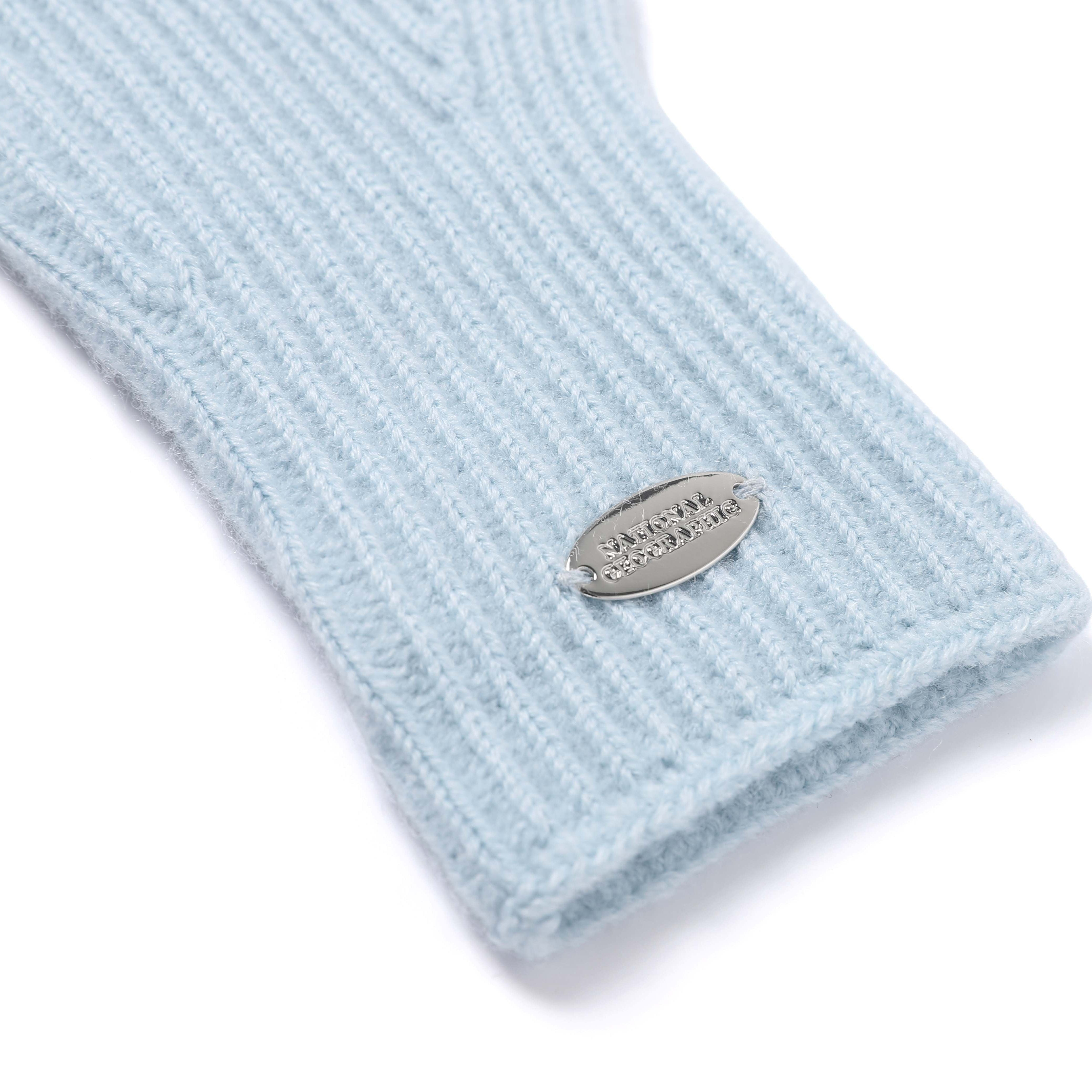 COZY KNIT GLOVES BLUE