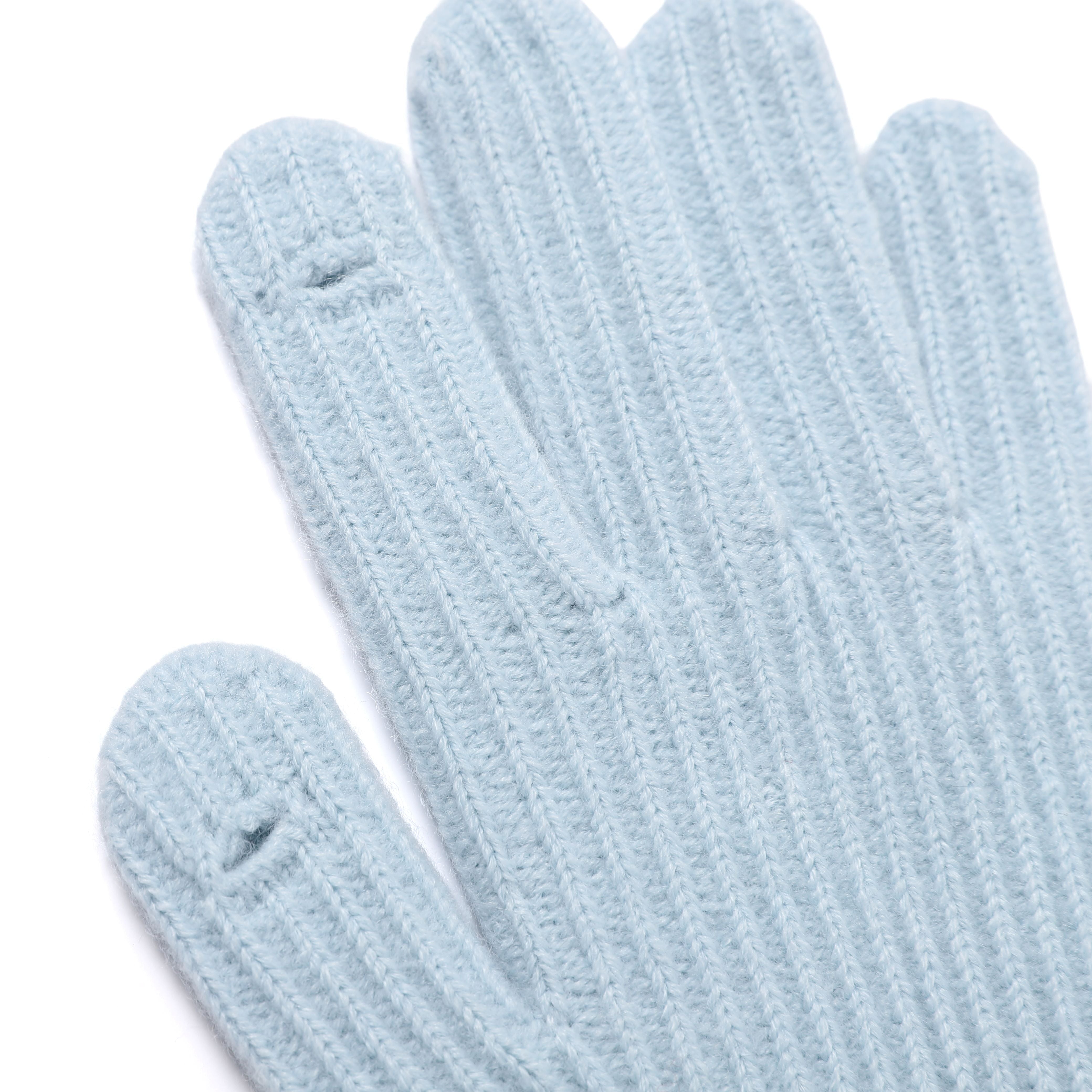 COZY KNIT GLOVES BLUE