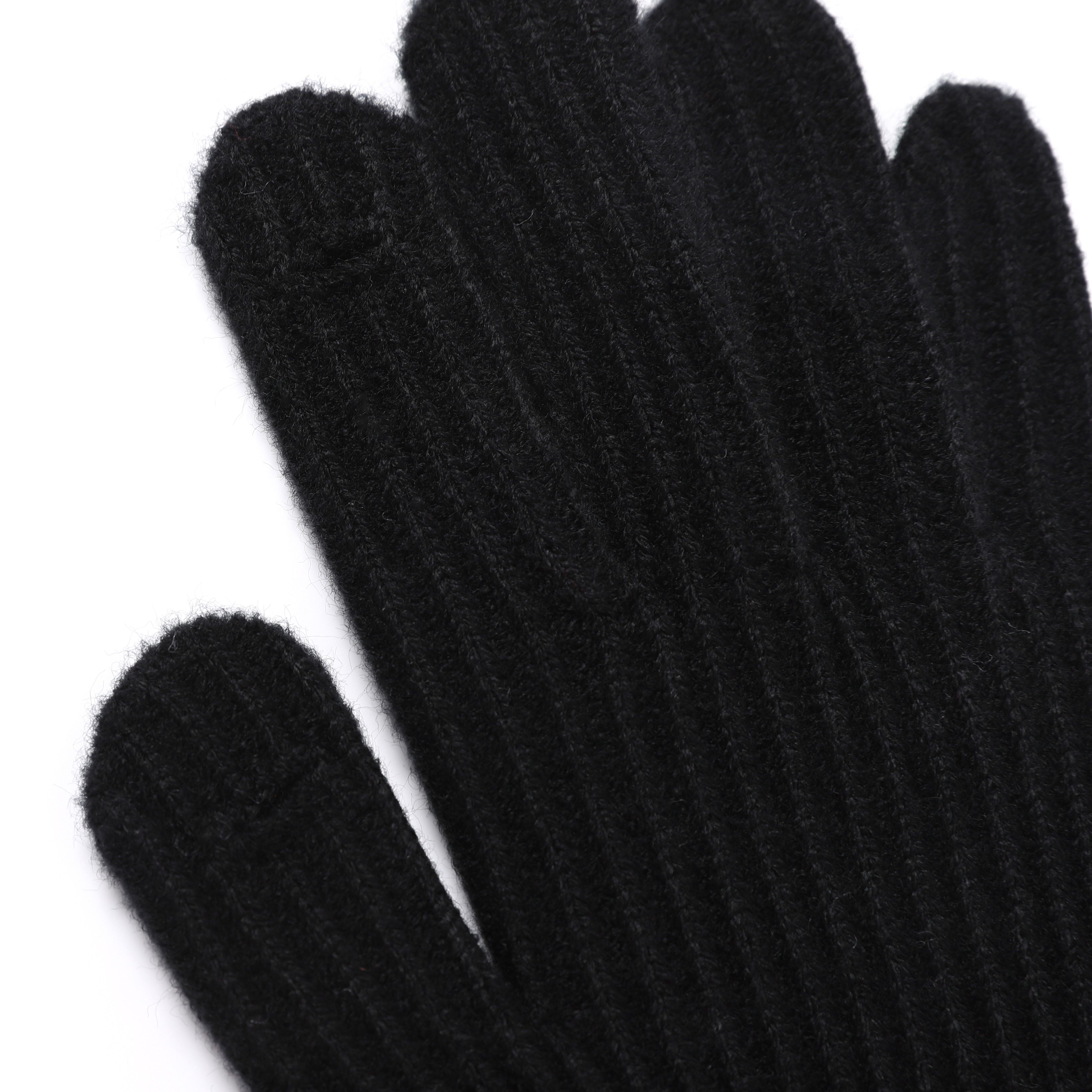 COZY KNIT GLOVES BLACK