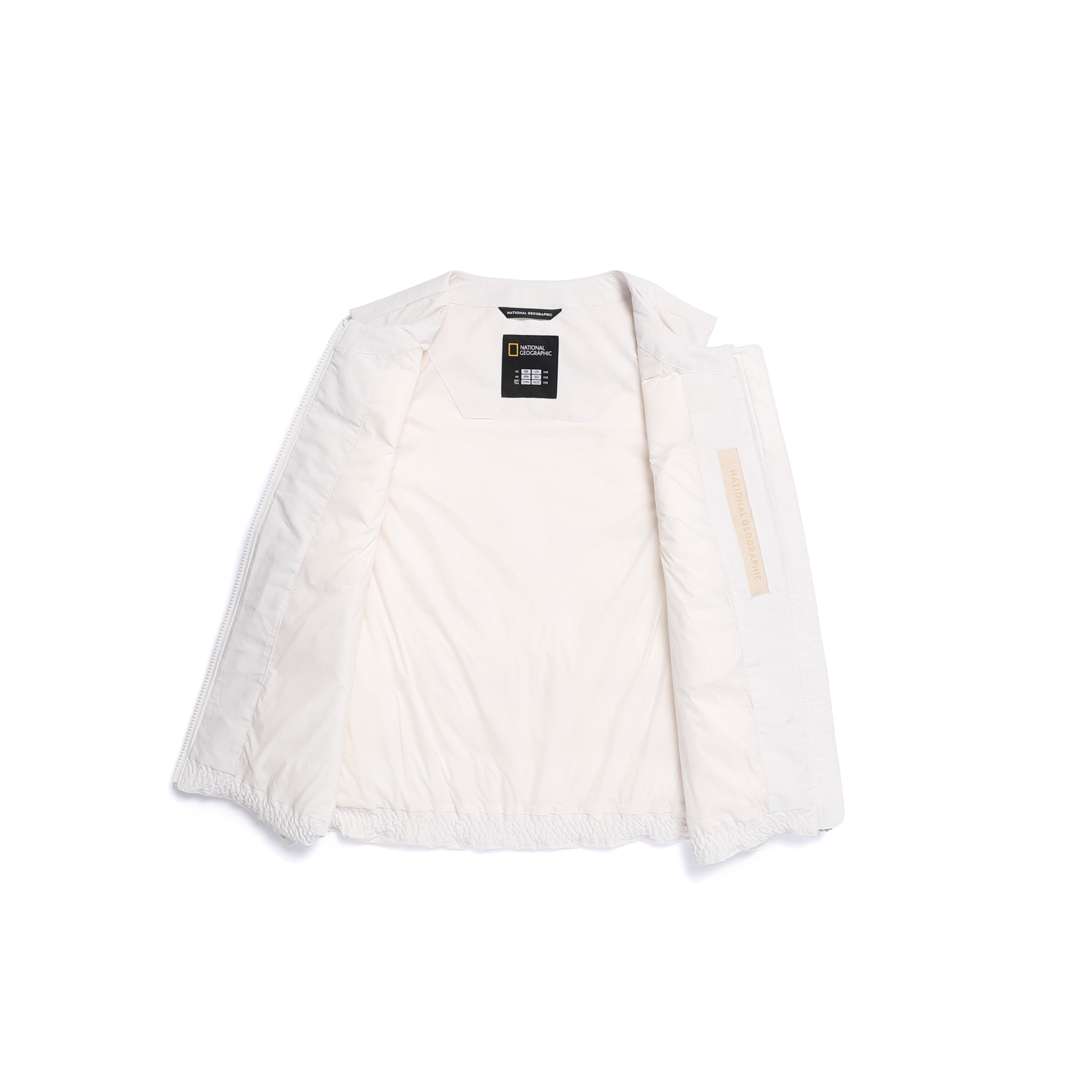 WOMEN HERON U-NECK LIGHT WEIGHT DOWN VEST CRYSTAL BEIGE