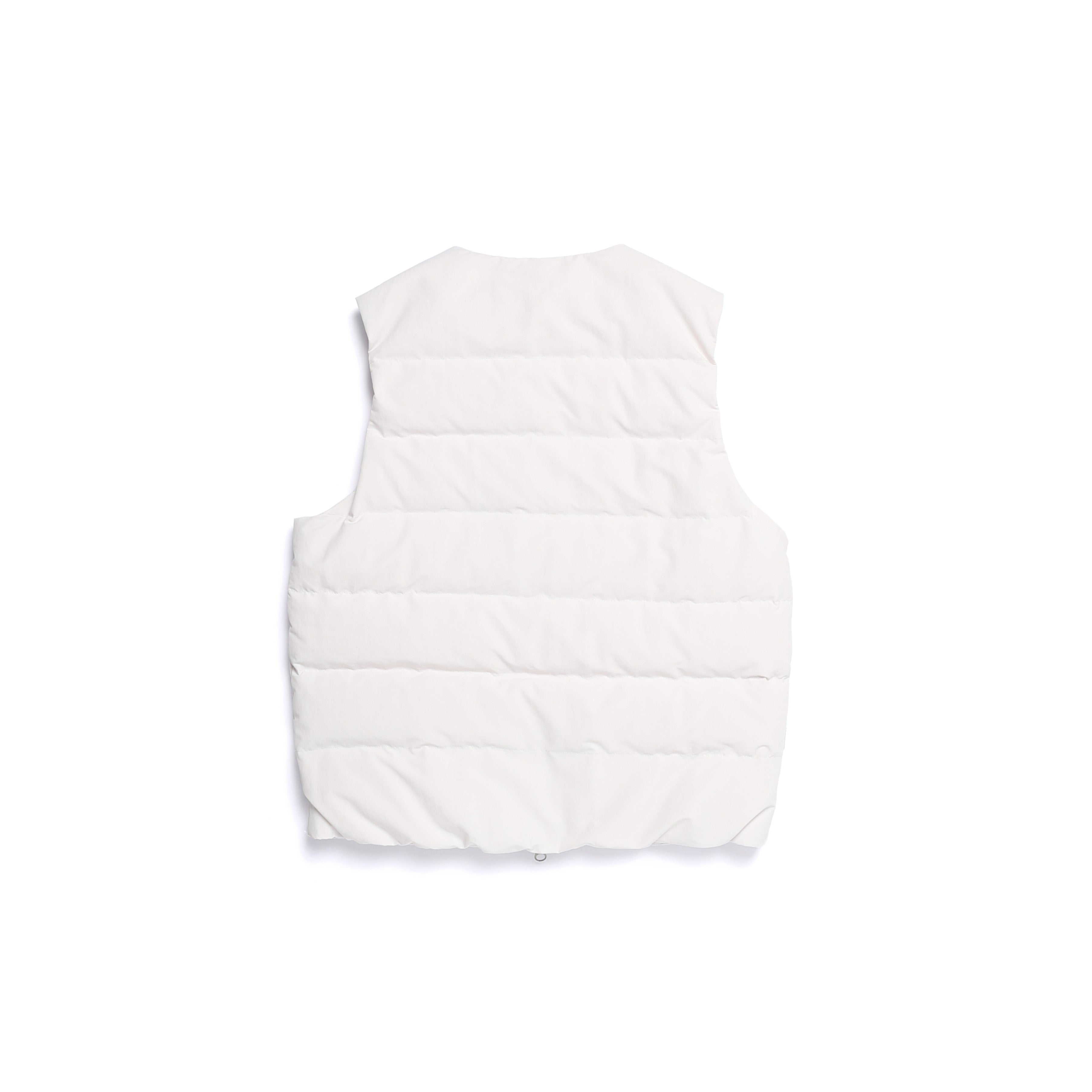 WOMEN HERON U-NECK LIGHT WEIGHT DOWN VEST CRYSTAL BEIGE