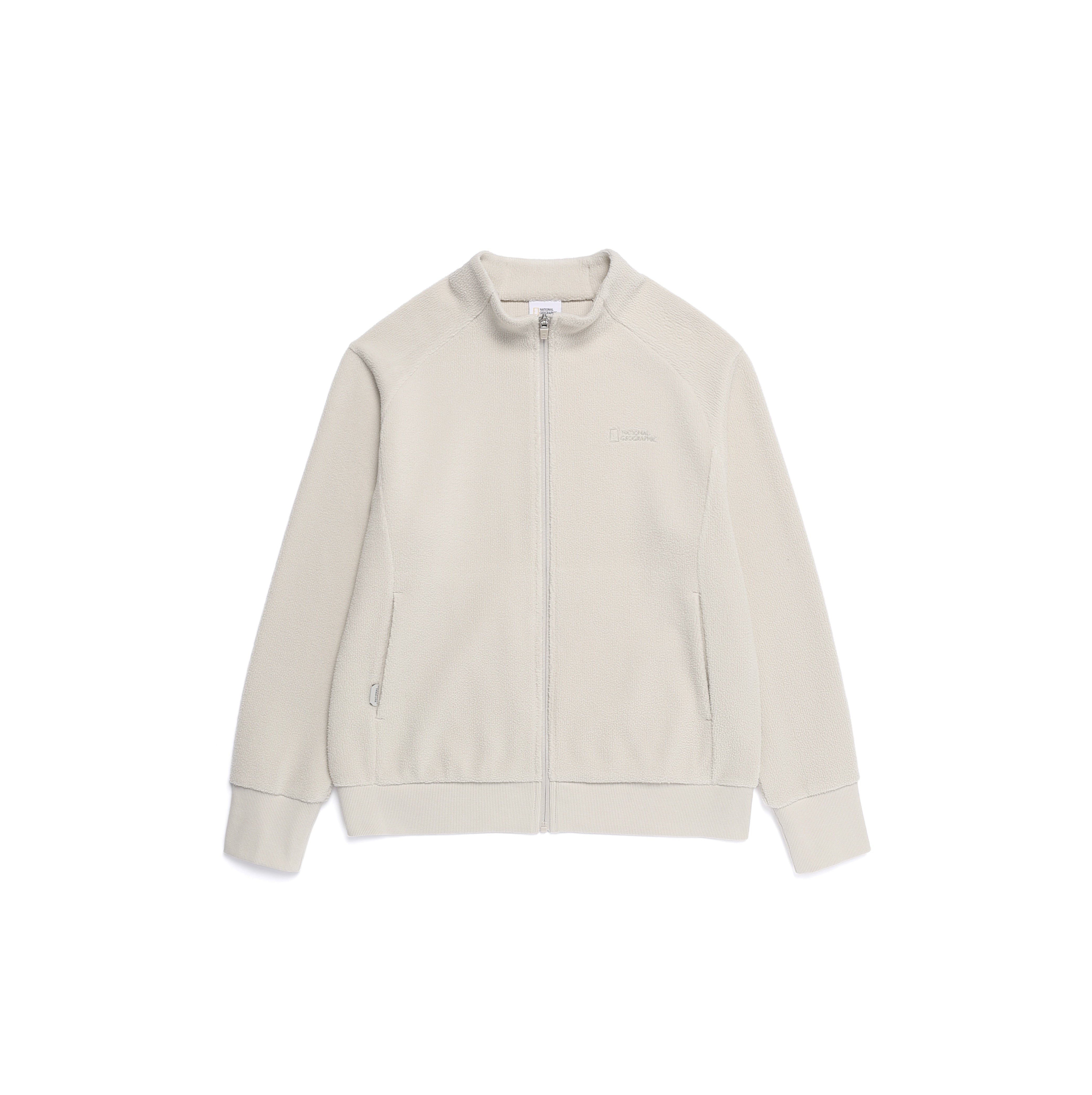 FLEECE HIGH NECK ZIP UP SILVER BIRCH