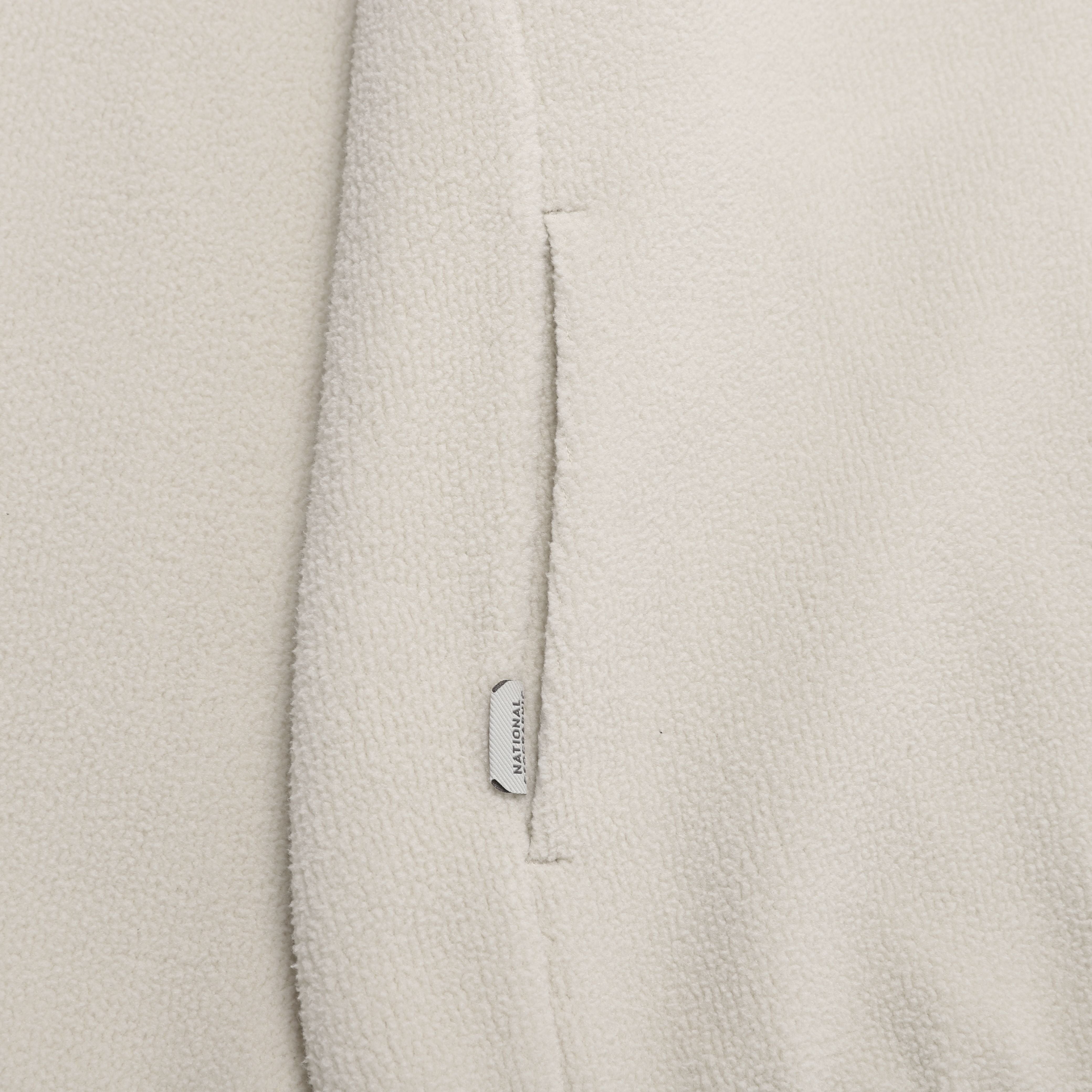 FLEECE HIGH NECK ZIP UP SILVER BIRCH