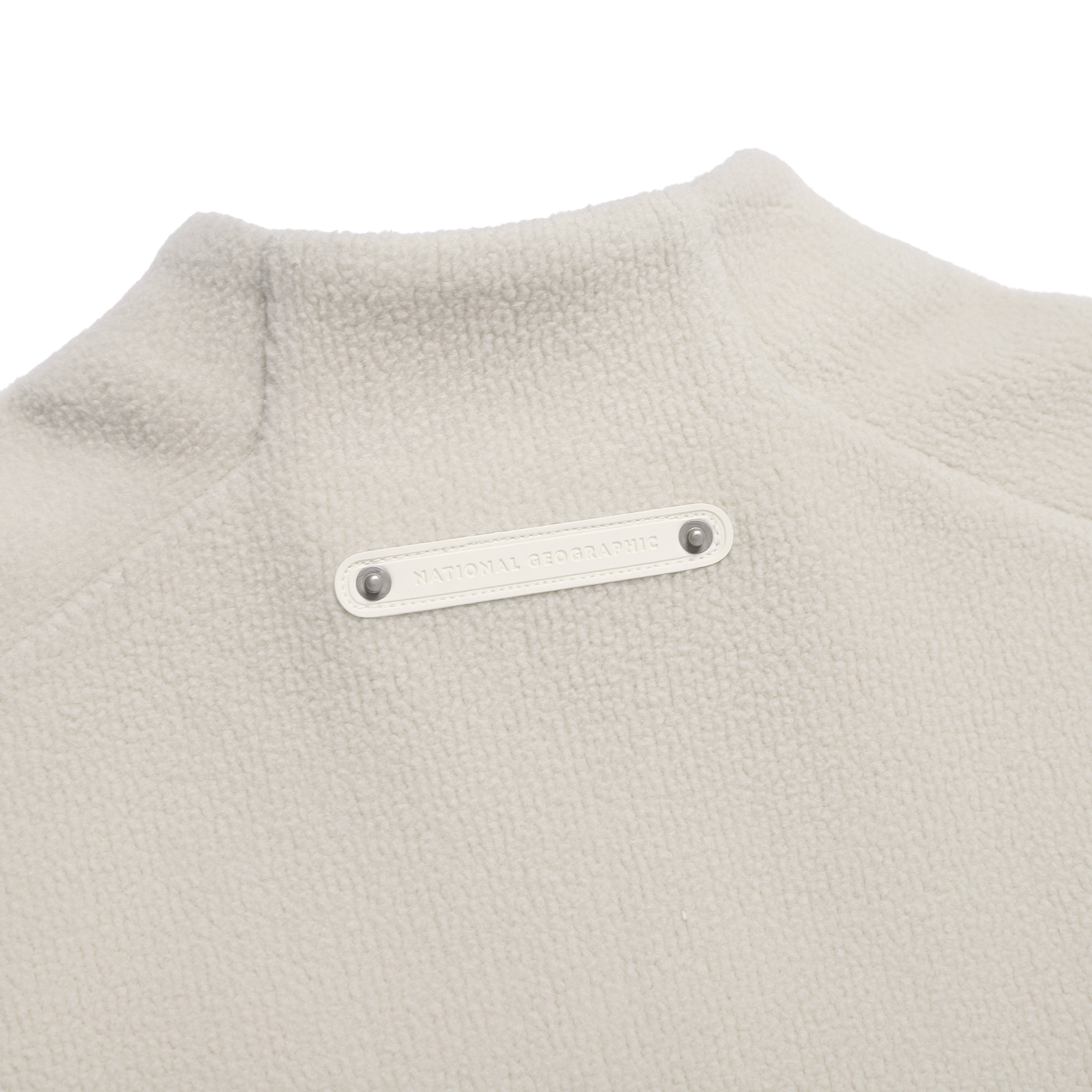 FLEECE HIGH NECK ZIP UP SILVER BIRCH
