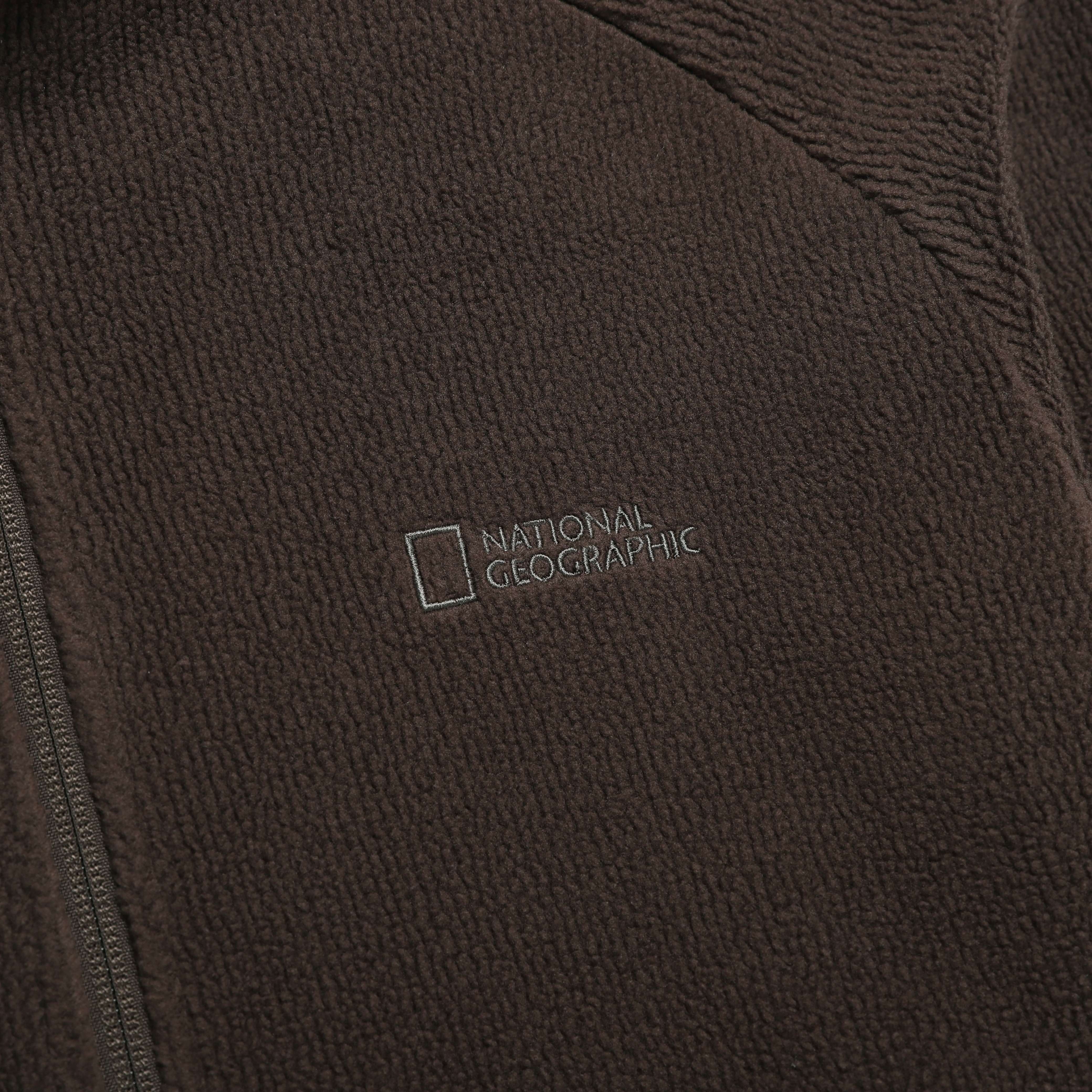 WOMEN MODIFIED FLEECE HIGH NECK FULL ZIP-UP BROWN