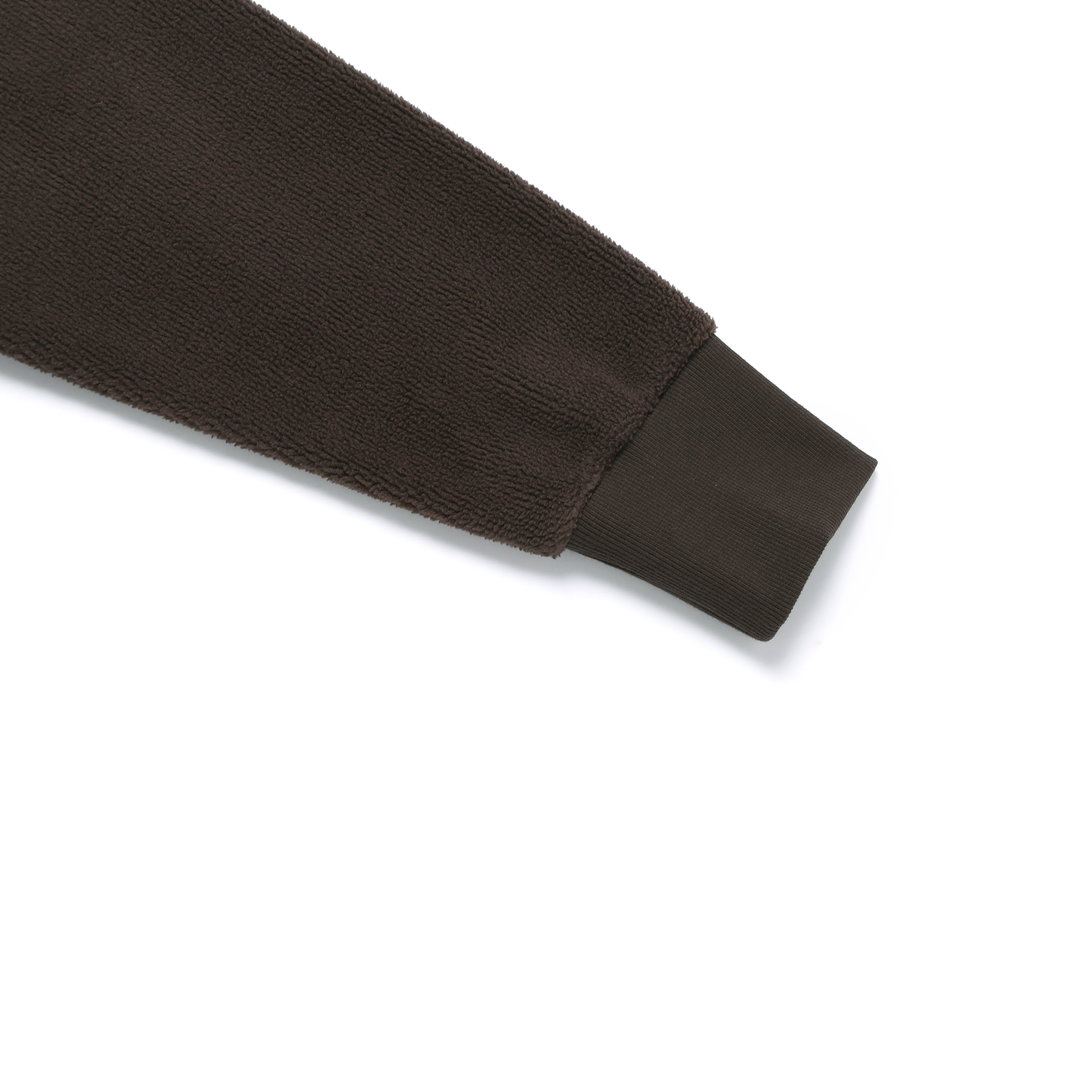 WOMEN MODIFIED FLEECE HIGH NECK FULL ZIP-UP BROWN