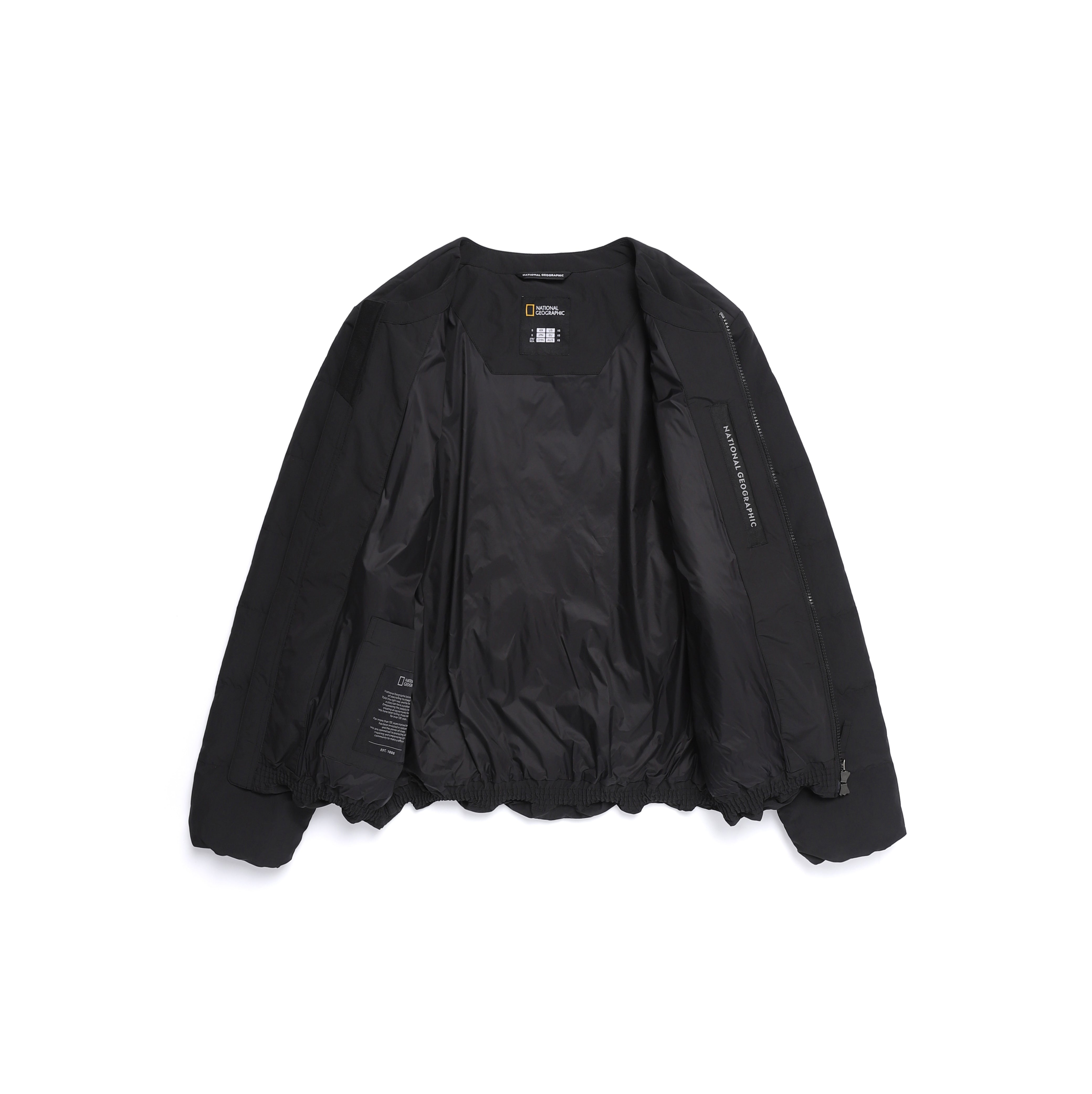 HERON U NECK QUILTING GOOSE DOWN JUMPER BLACK