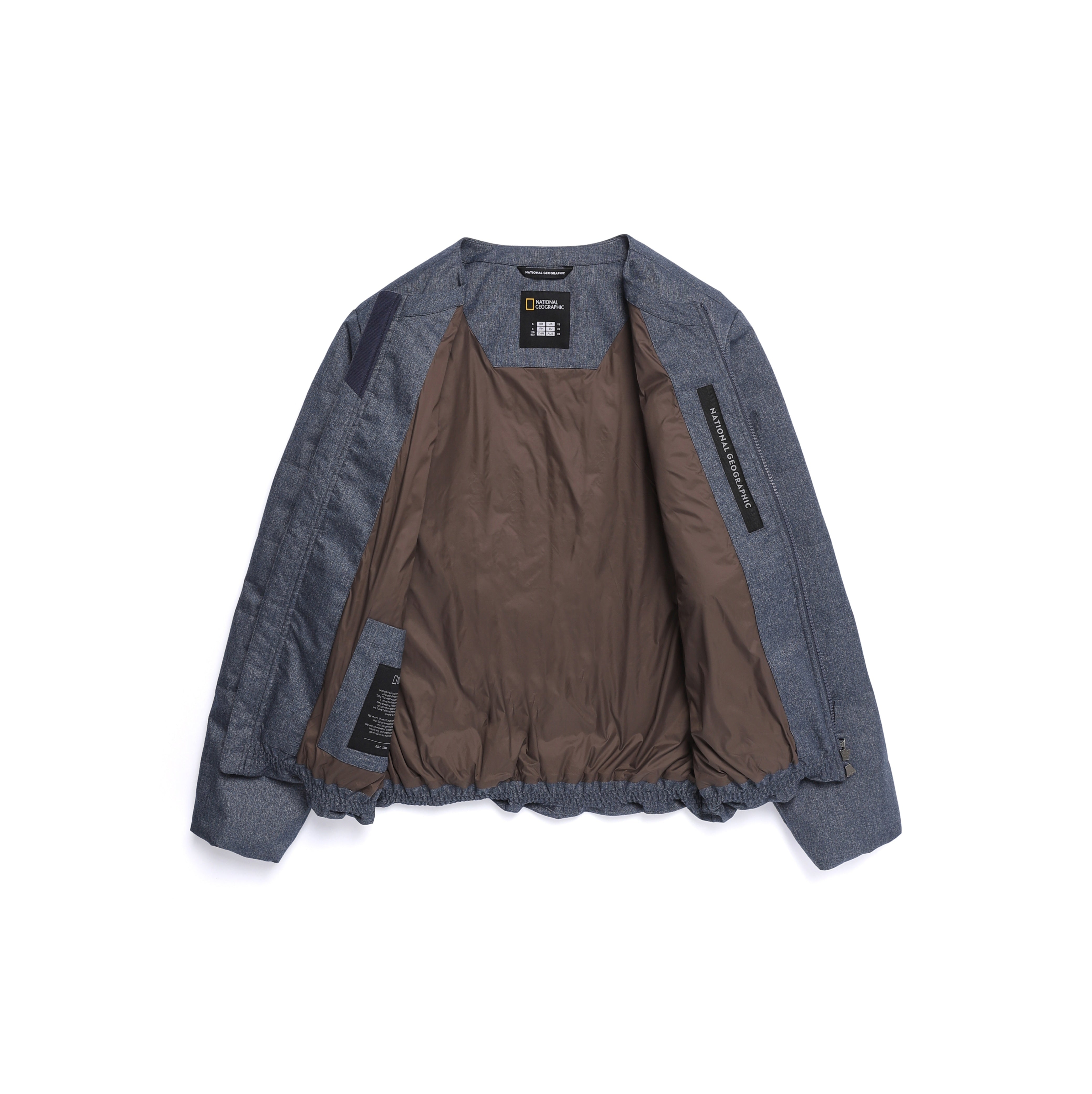 HERON U NECK QUILTING GOOSE DOWN JUMPER (DENIM) INDIGO