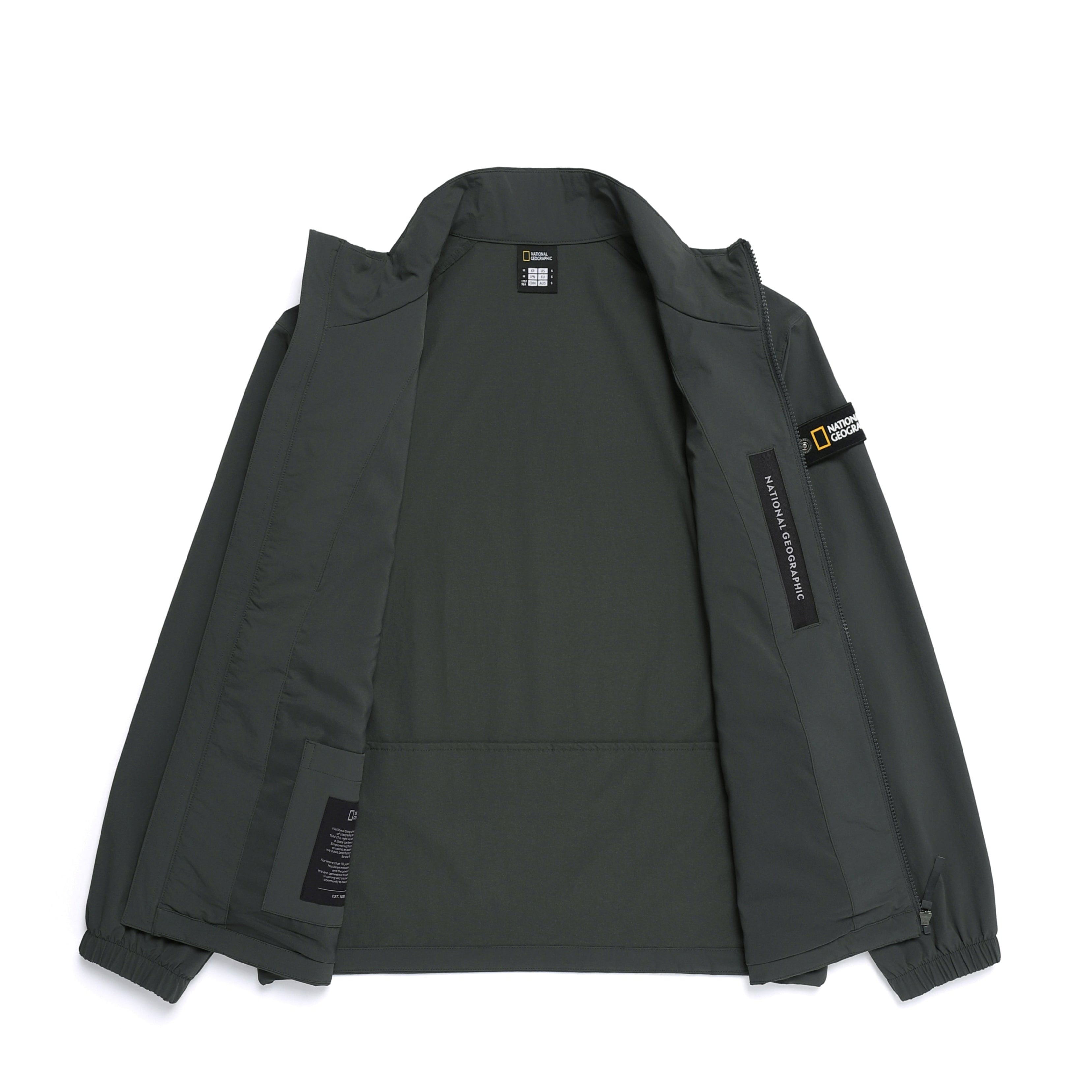 ARCHELON WOVEN STAND NECK ZIP-UP GREY