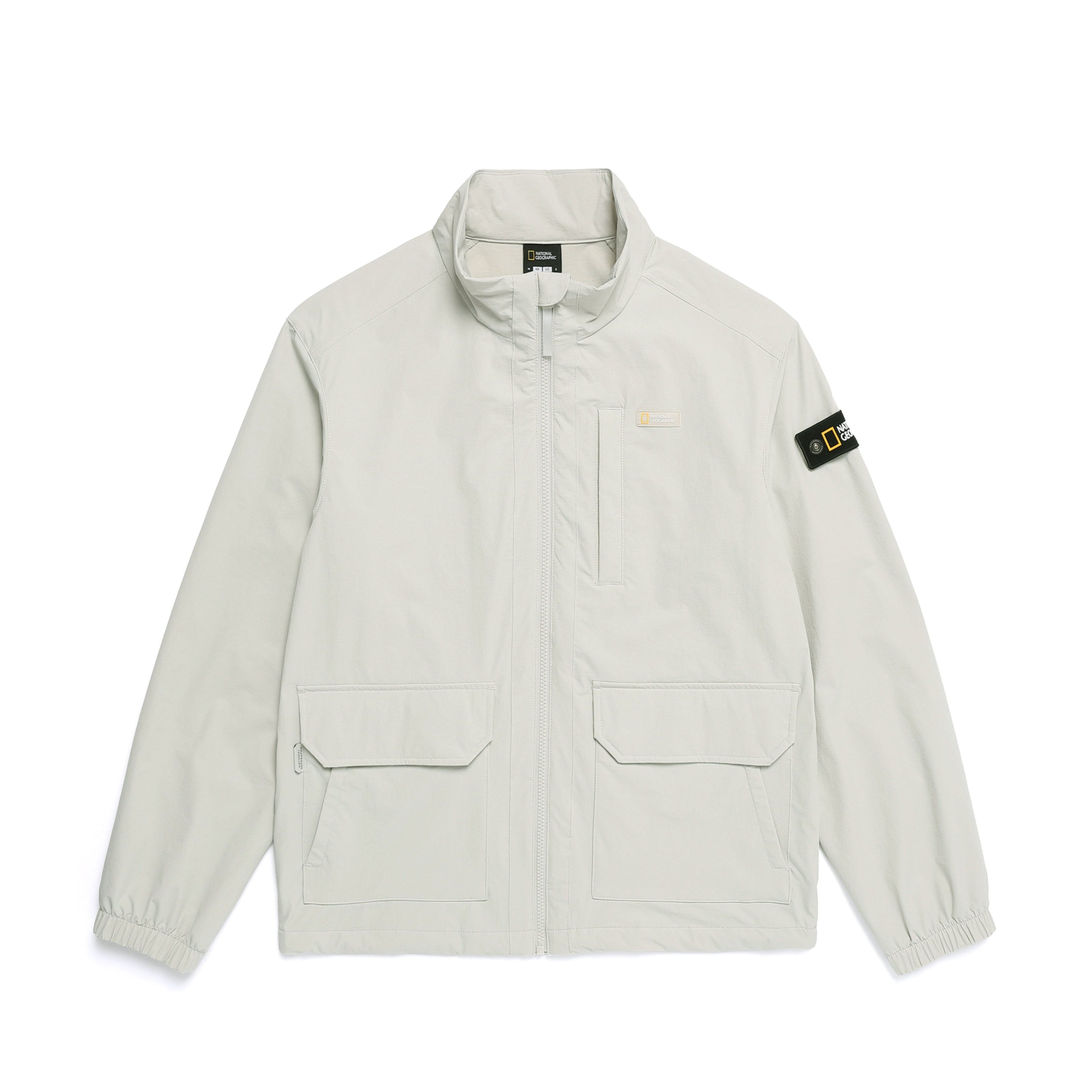 ARCHELON WOVEN STAND NECK ZIP-UP L/GREY