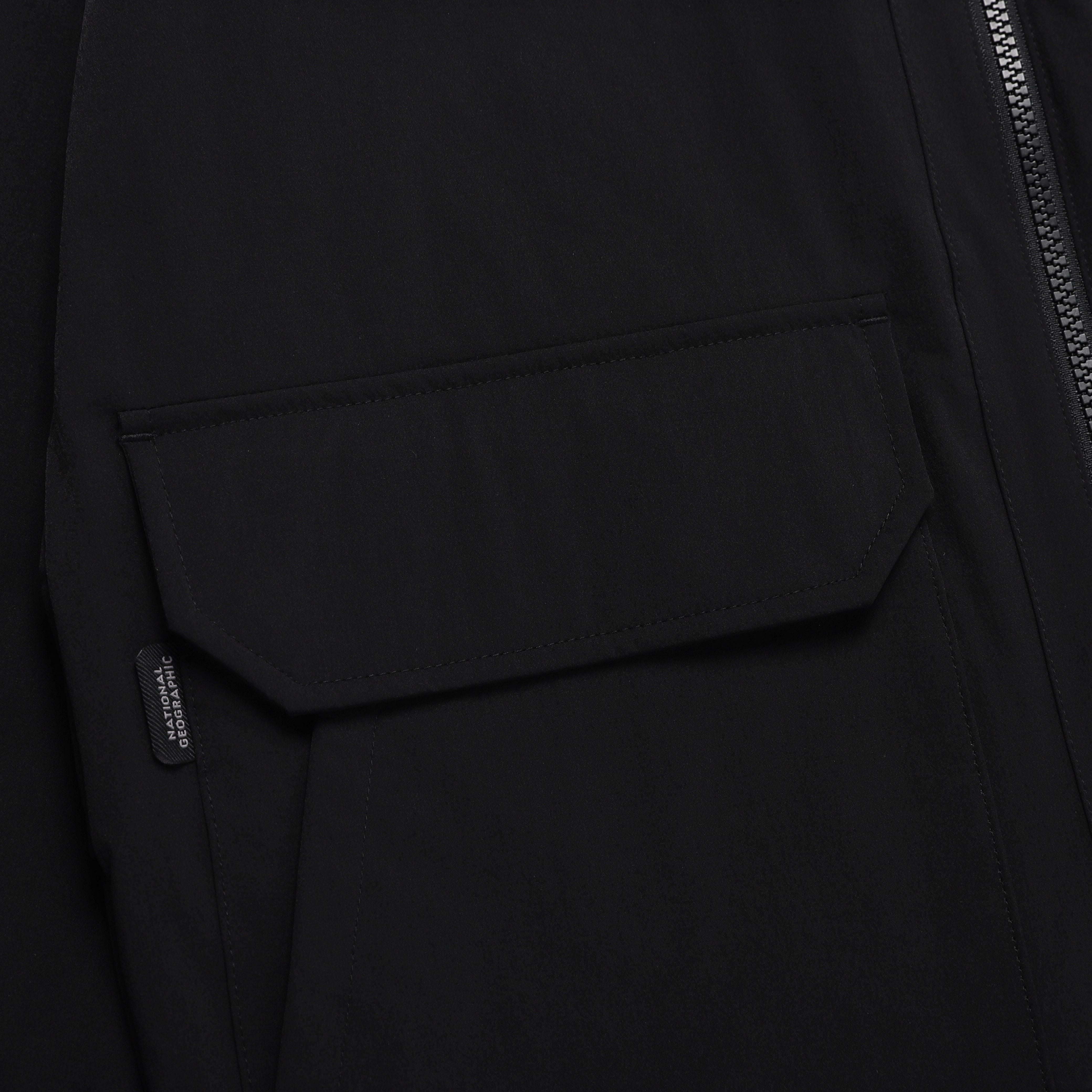 ARCHELON WOVEN STAND NECK ZIP-UP BLACK