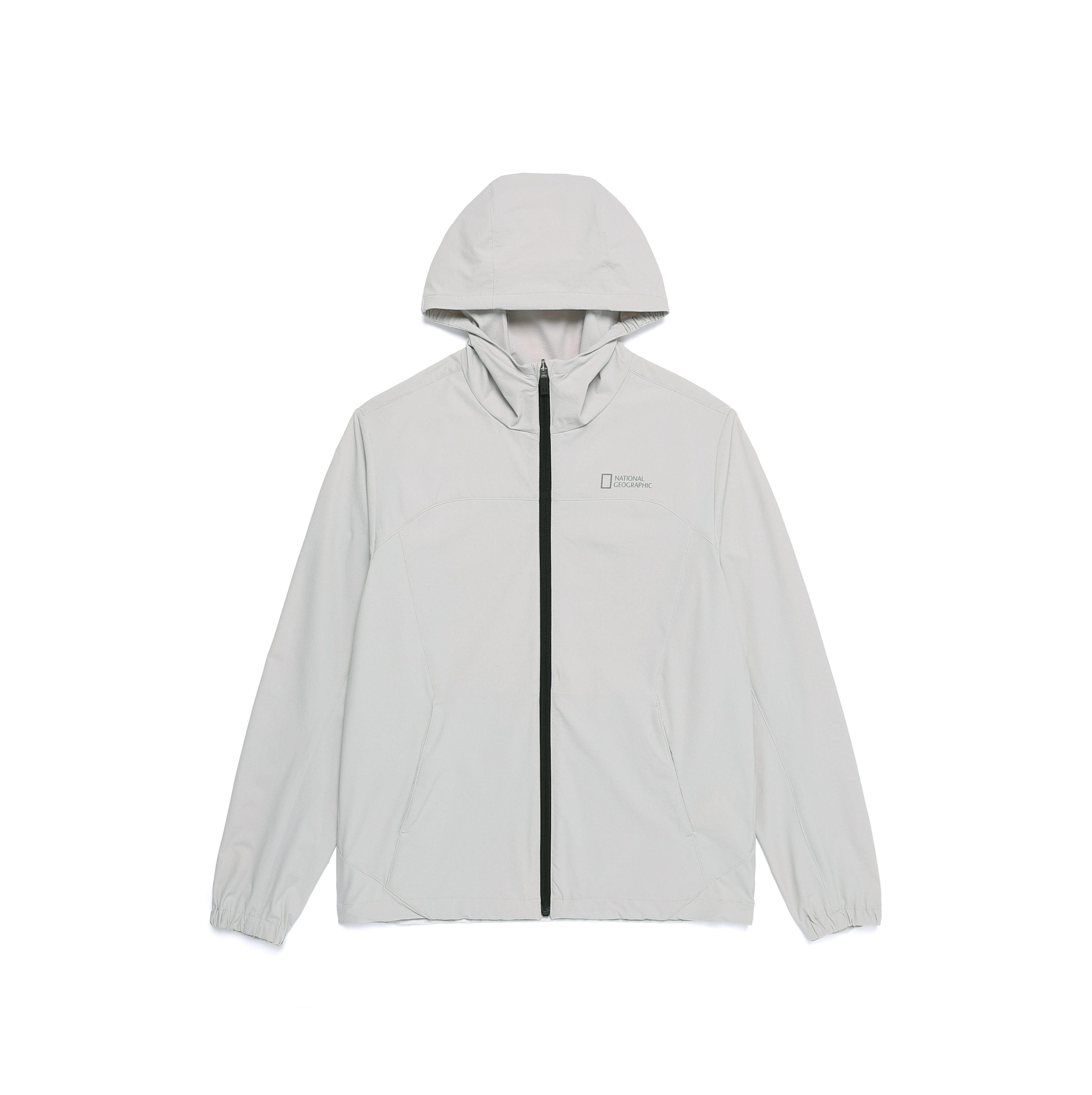 BEID LIGHTWEIGHT HOODED ZIP-UP JACKET GREY