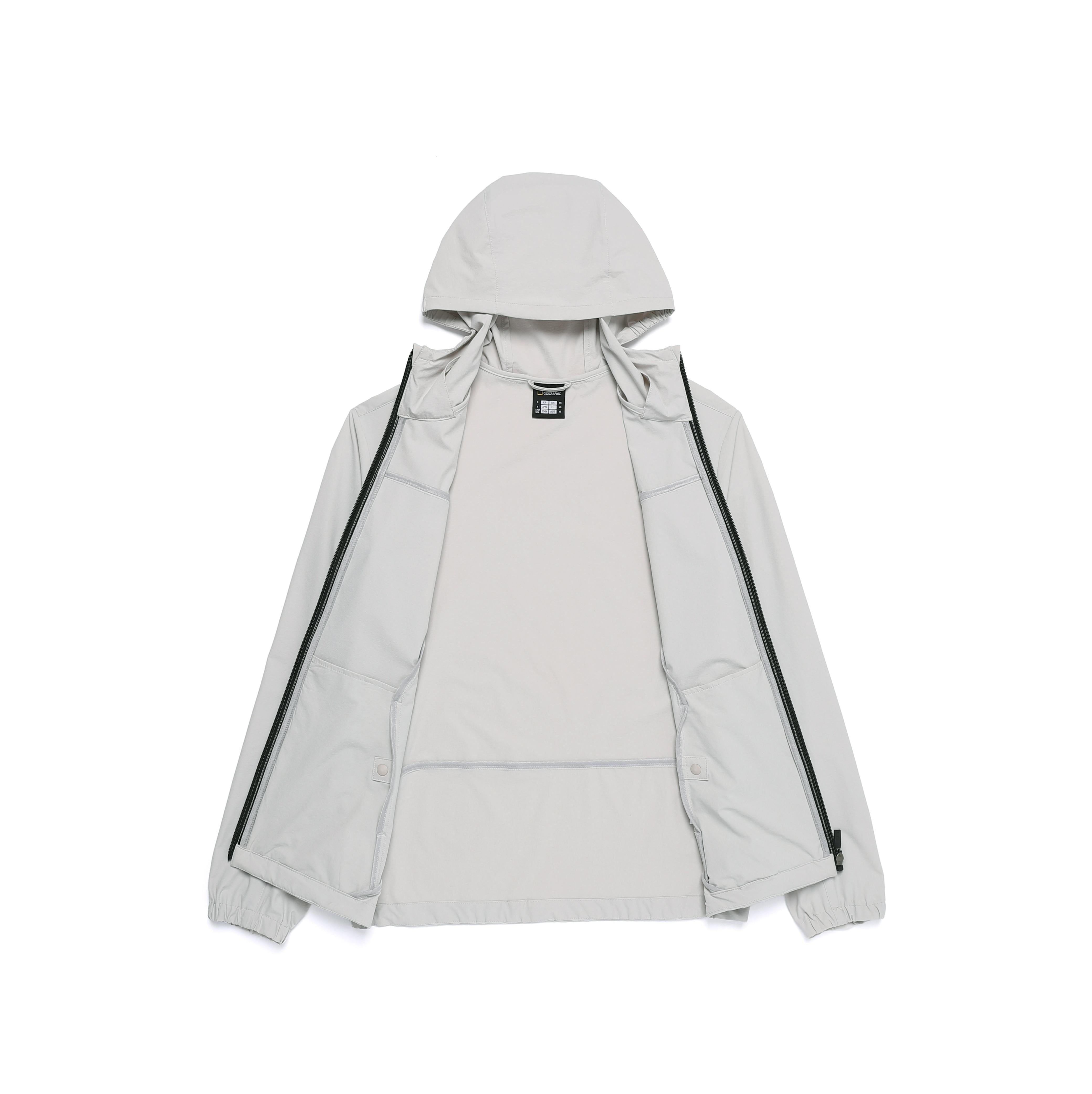 BEID LIGHTWEIGHT HOODED ZIP-UP JACKET GREY