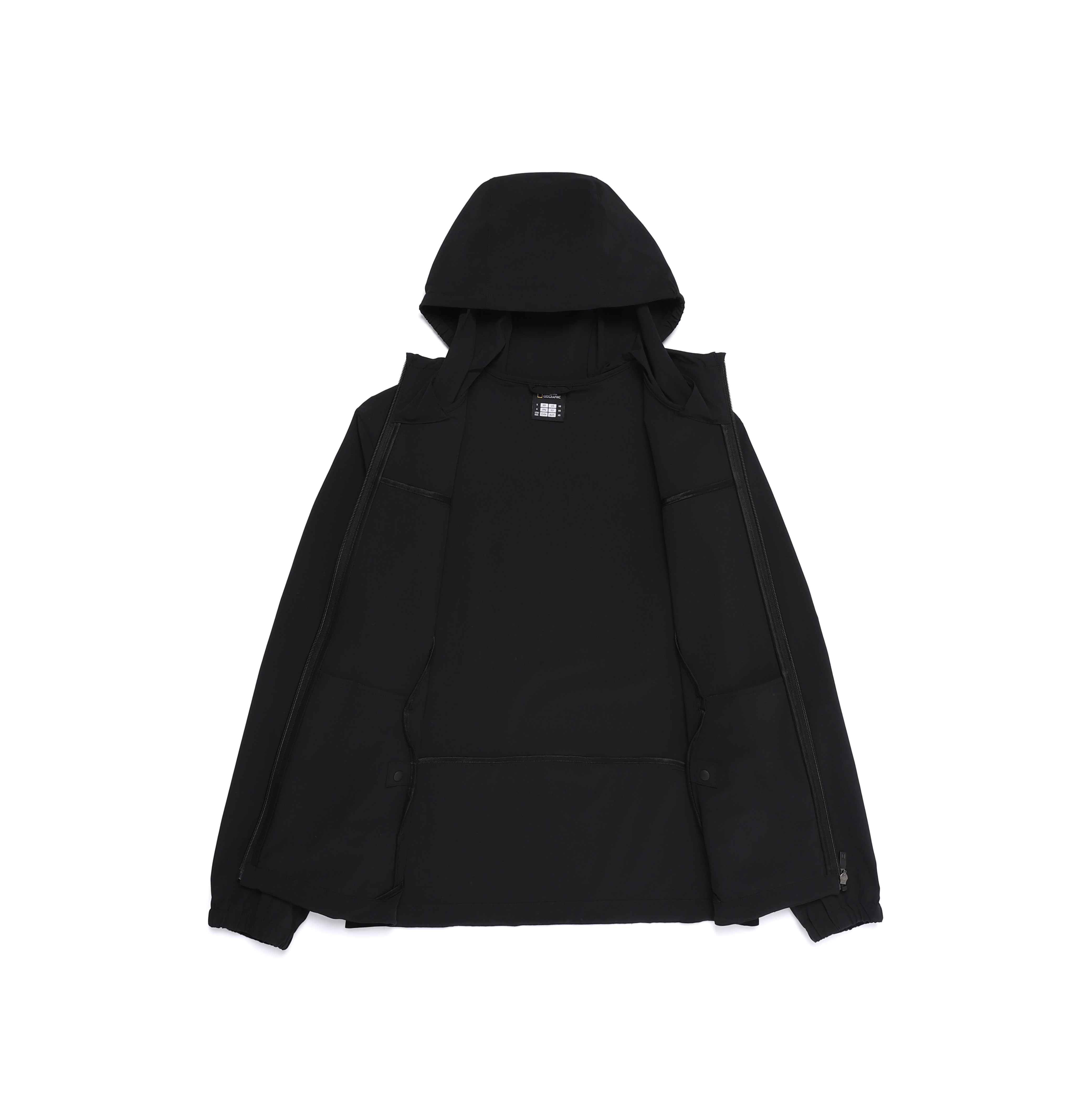 BEID LIGHTWEIGHT HOODED ZIP-UP JACKET BLACK