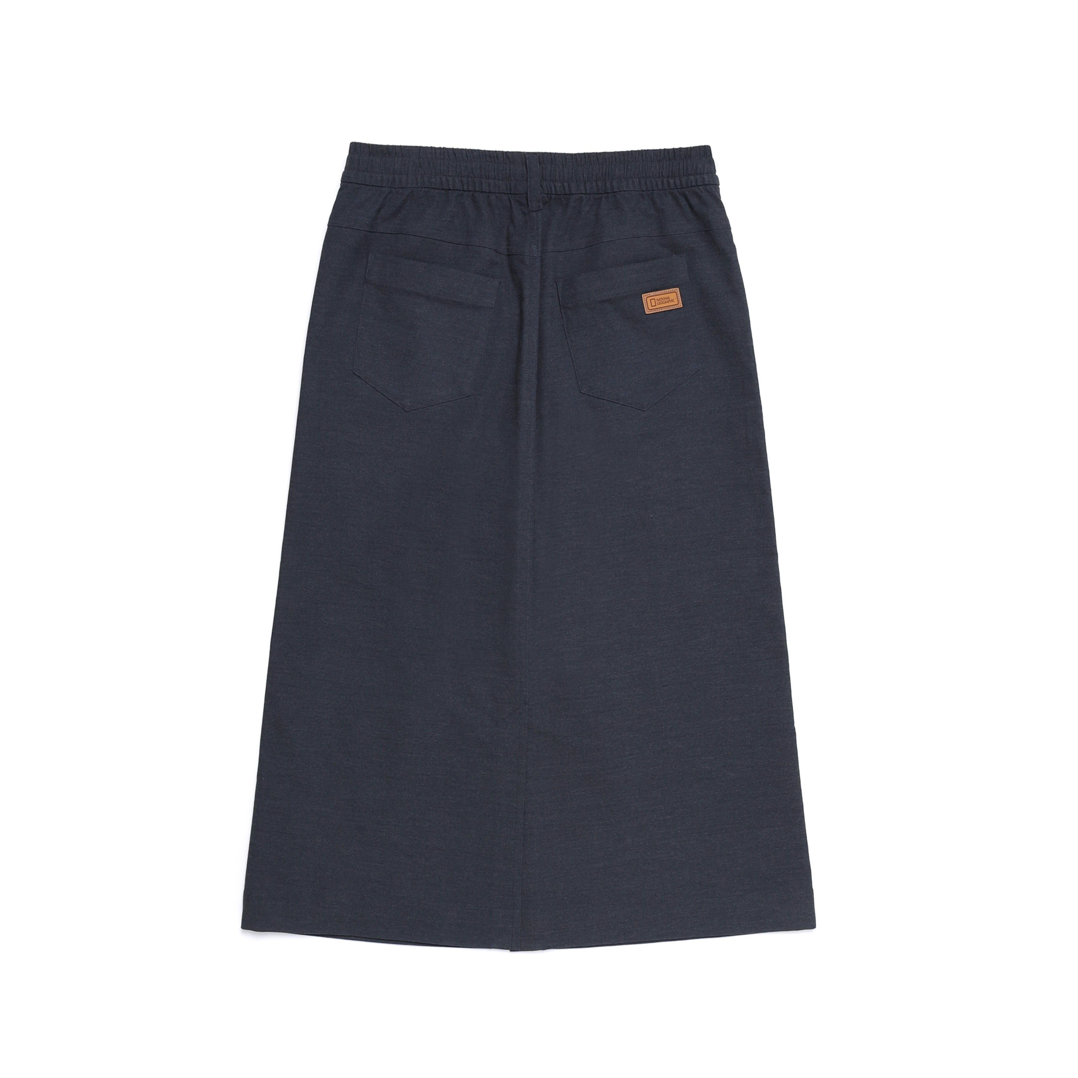WOMEN DENIMLIKE LONG SKIRT INDIGO