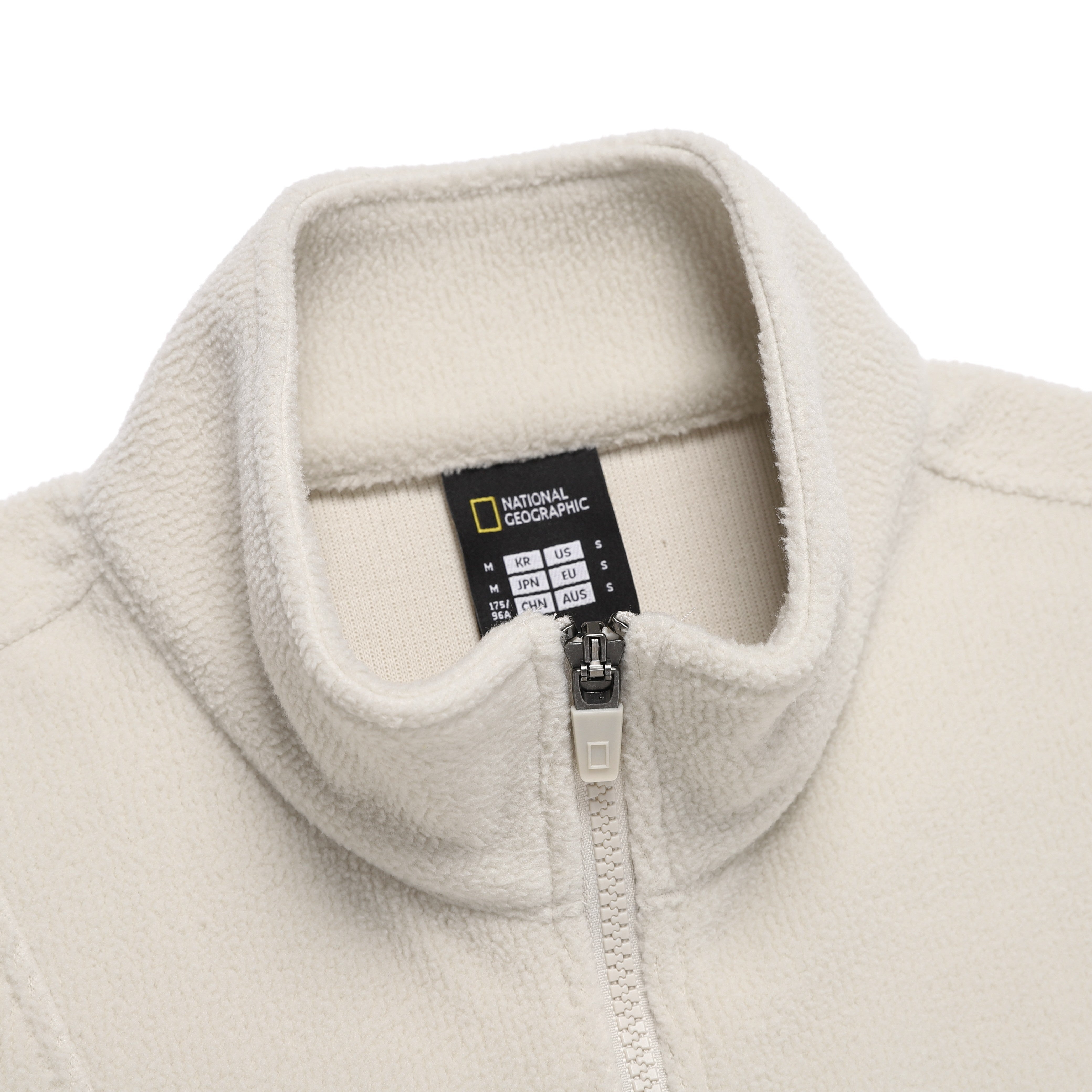 WOMEN MODIFIED FLEECE HIGH NECK FULL ZIP-UP SILVER BIRCH