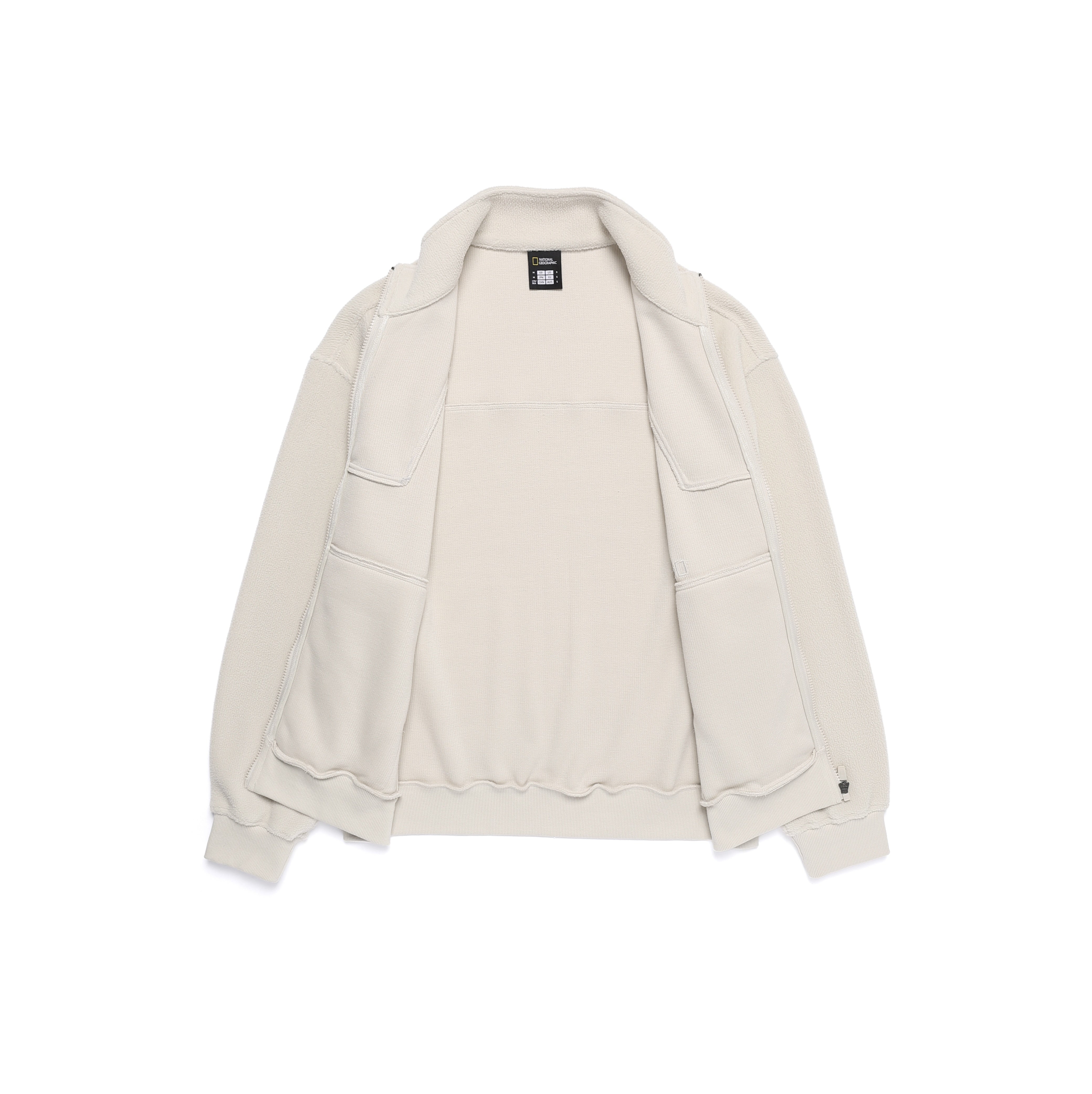 WOMEN MODIFIED FLEECE HIGH NECK FULL ZIP-UP SILVER BIRCH