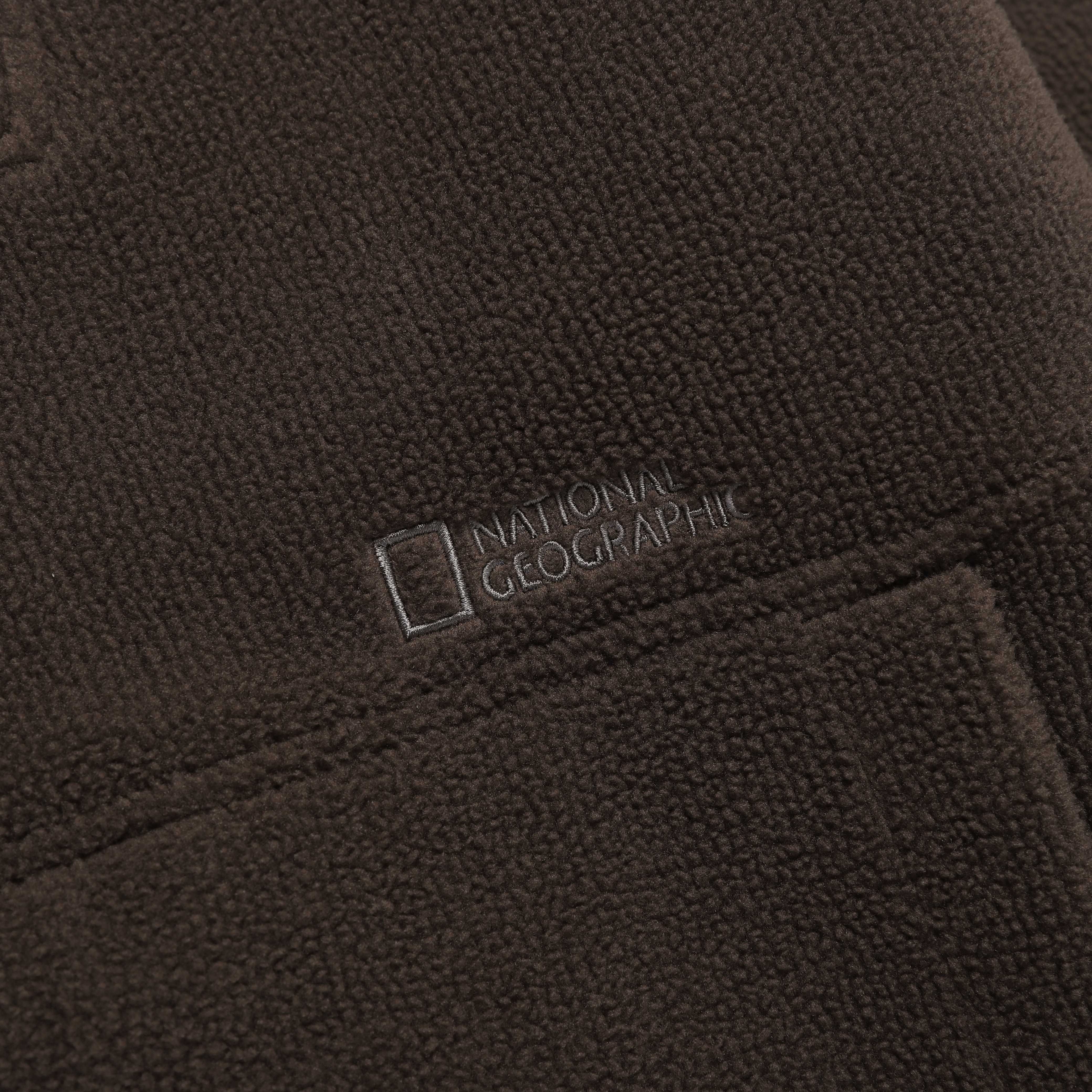 FLEECE HIGH NECK ZIP UP BROWN