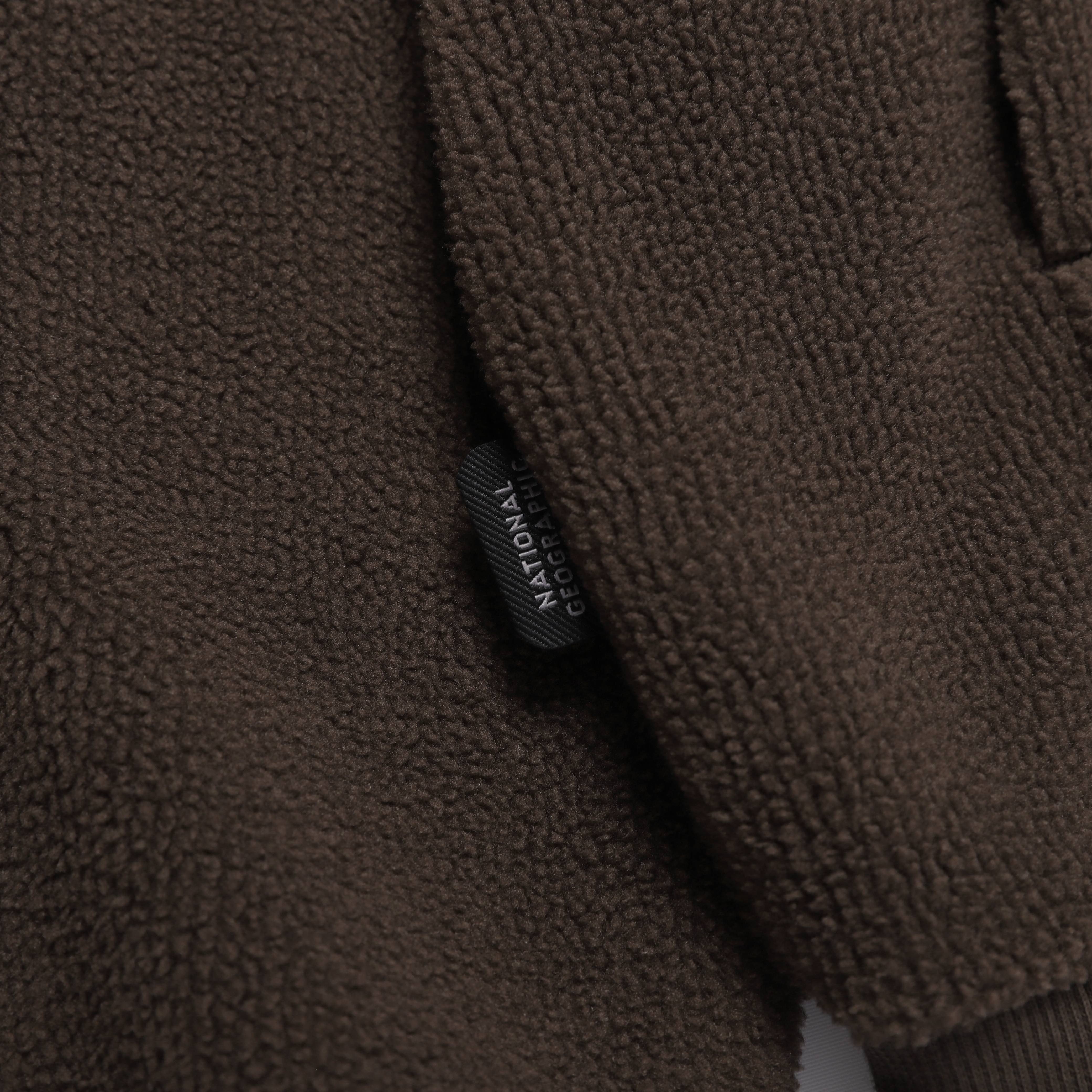 FLEECE HIGH NECK ZIP UP BROWN