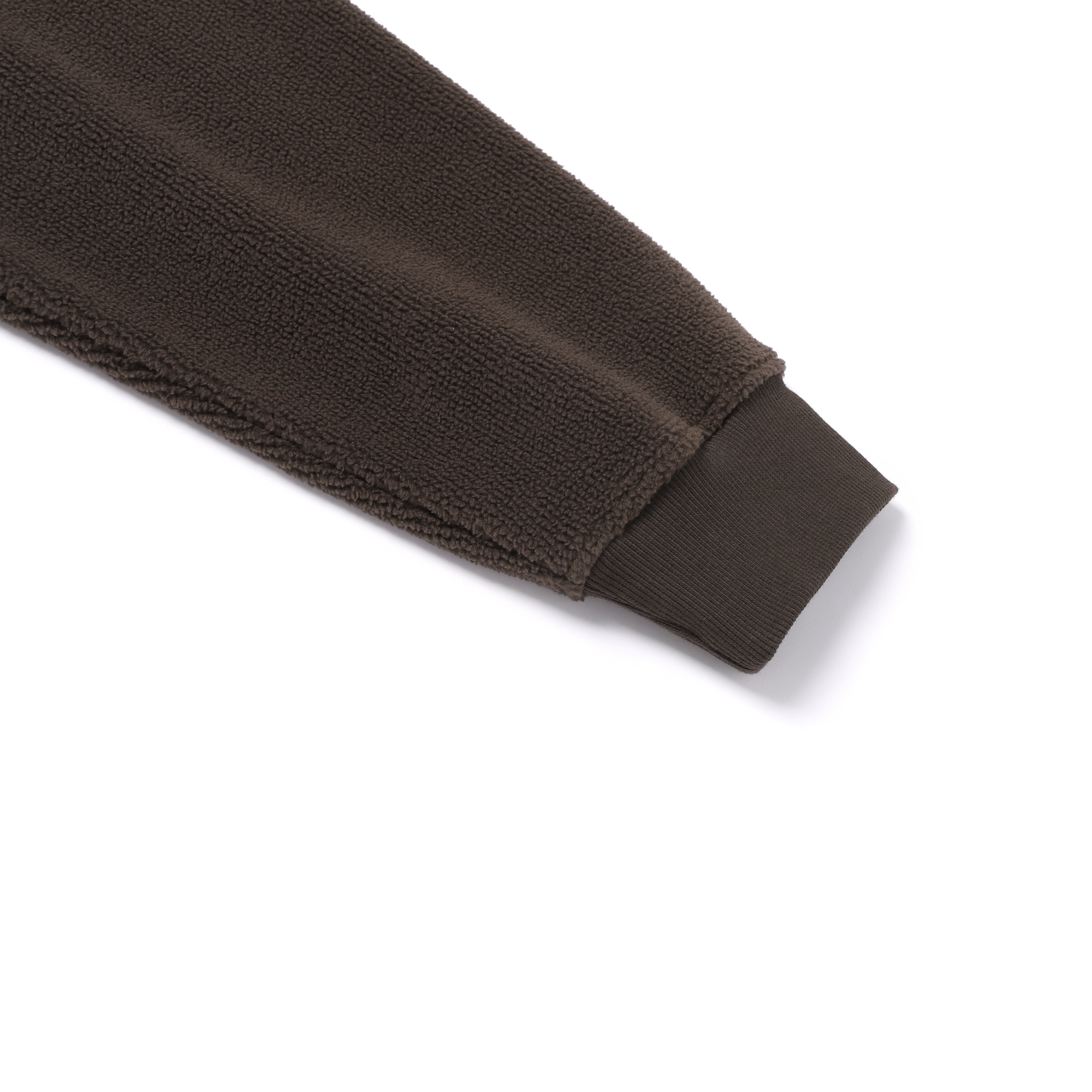 FLEECE HIGH NECK ZIP UP BROWN