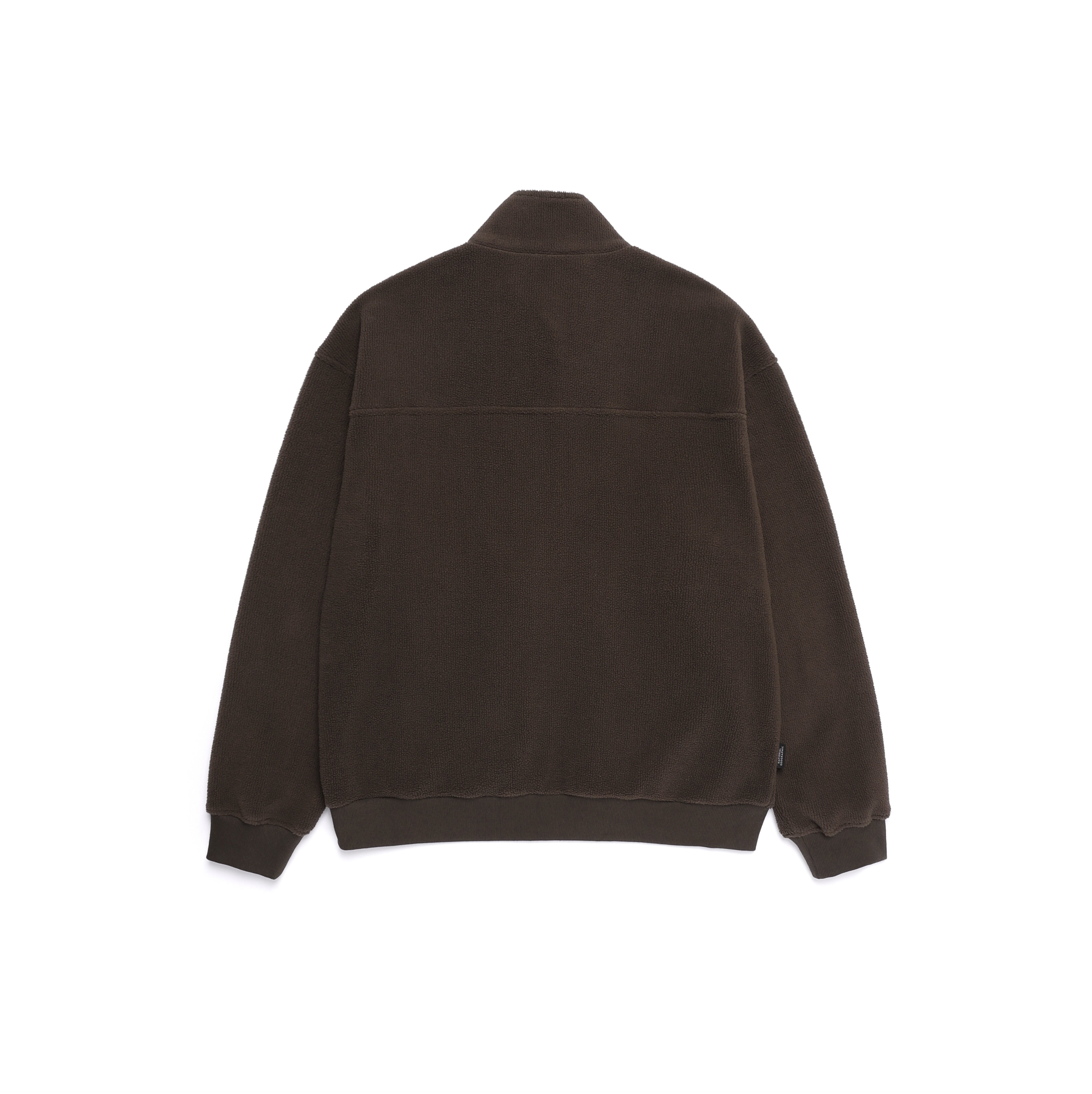 FLEECE HIGH NECK ZIP UP BROWN