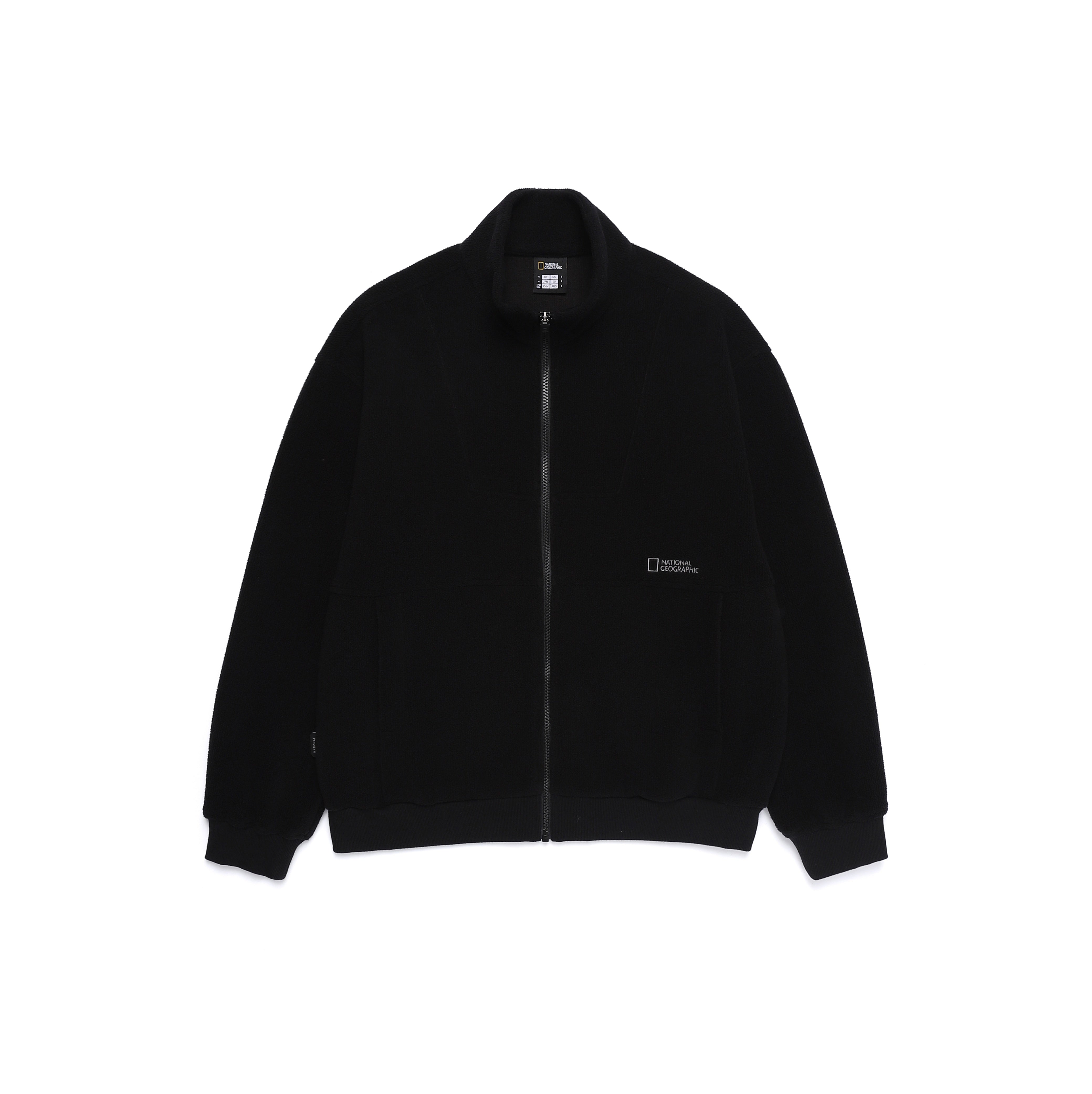 FLEECE HIGH NECK ZIP UP BLACK