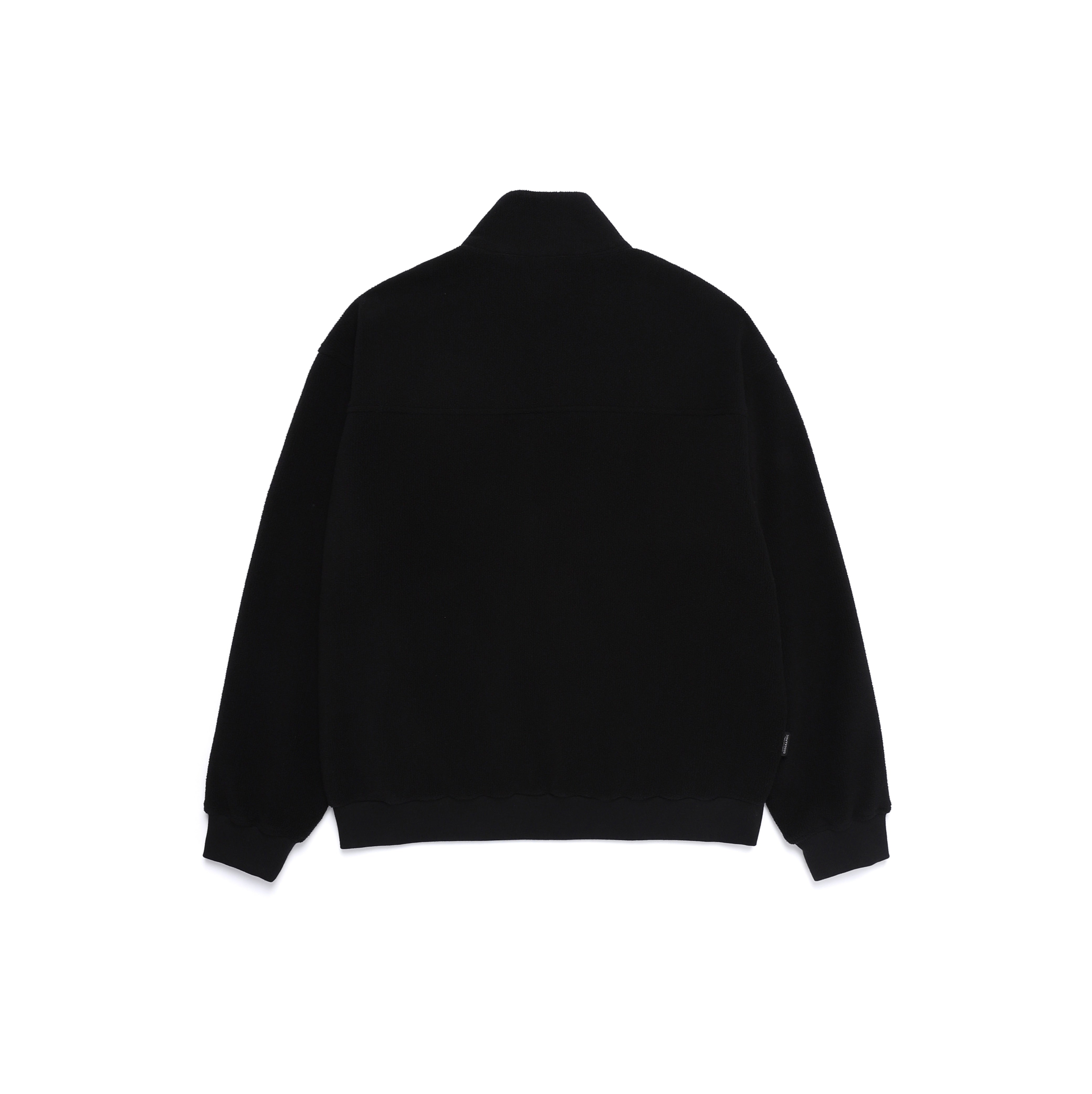 FLEECE HIGH NECK ZIP UP BLACK