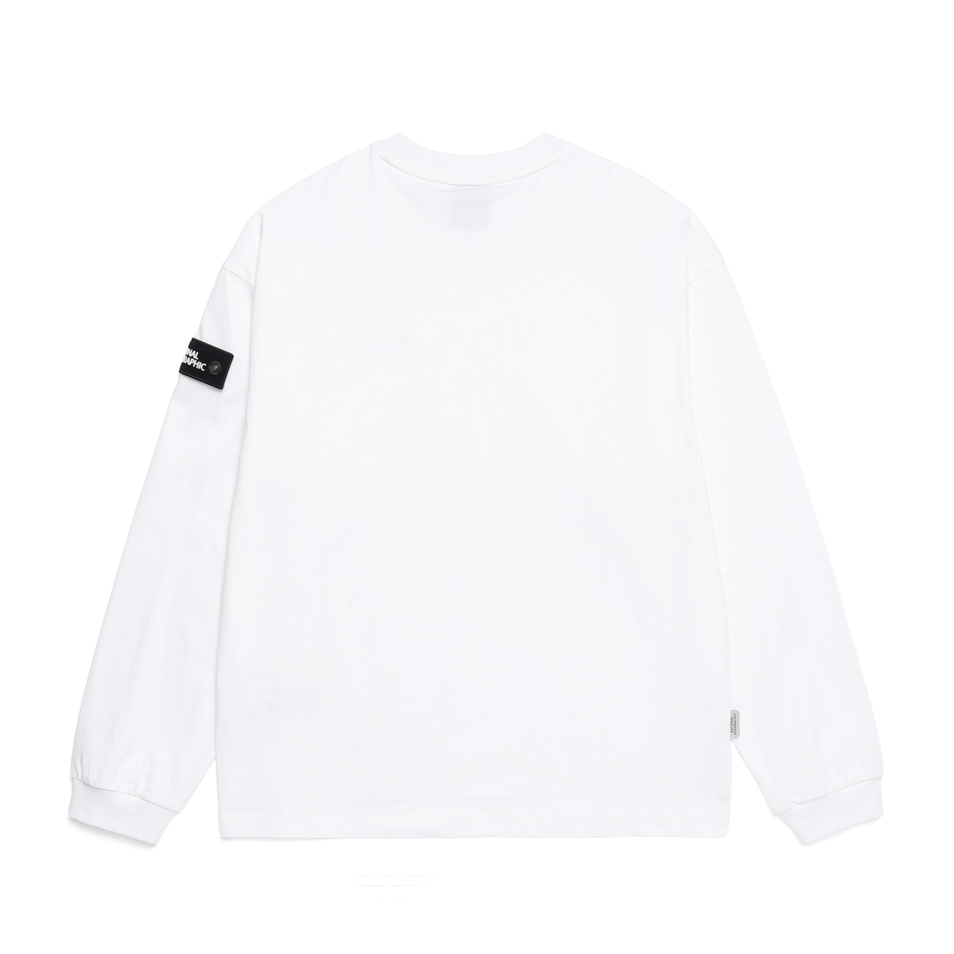 UNISEX SEMI-OVER FIT LONG SLEEVE TEE WHITE