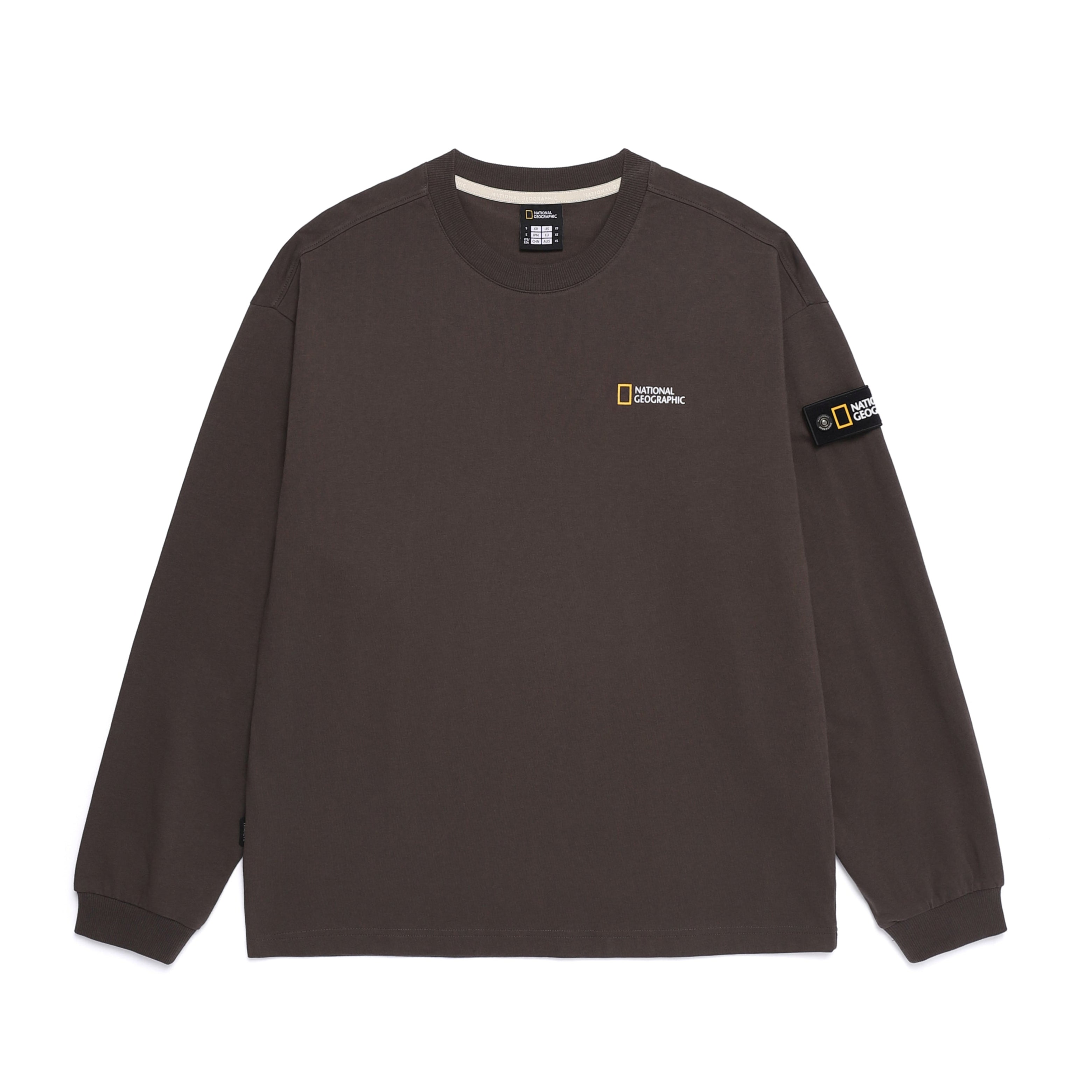 UNISEX SEMI-OVER FIT LONG SLEEVE TEE BROWN