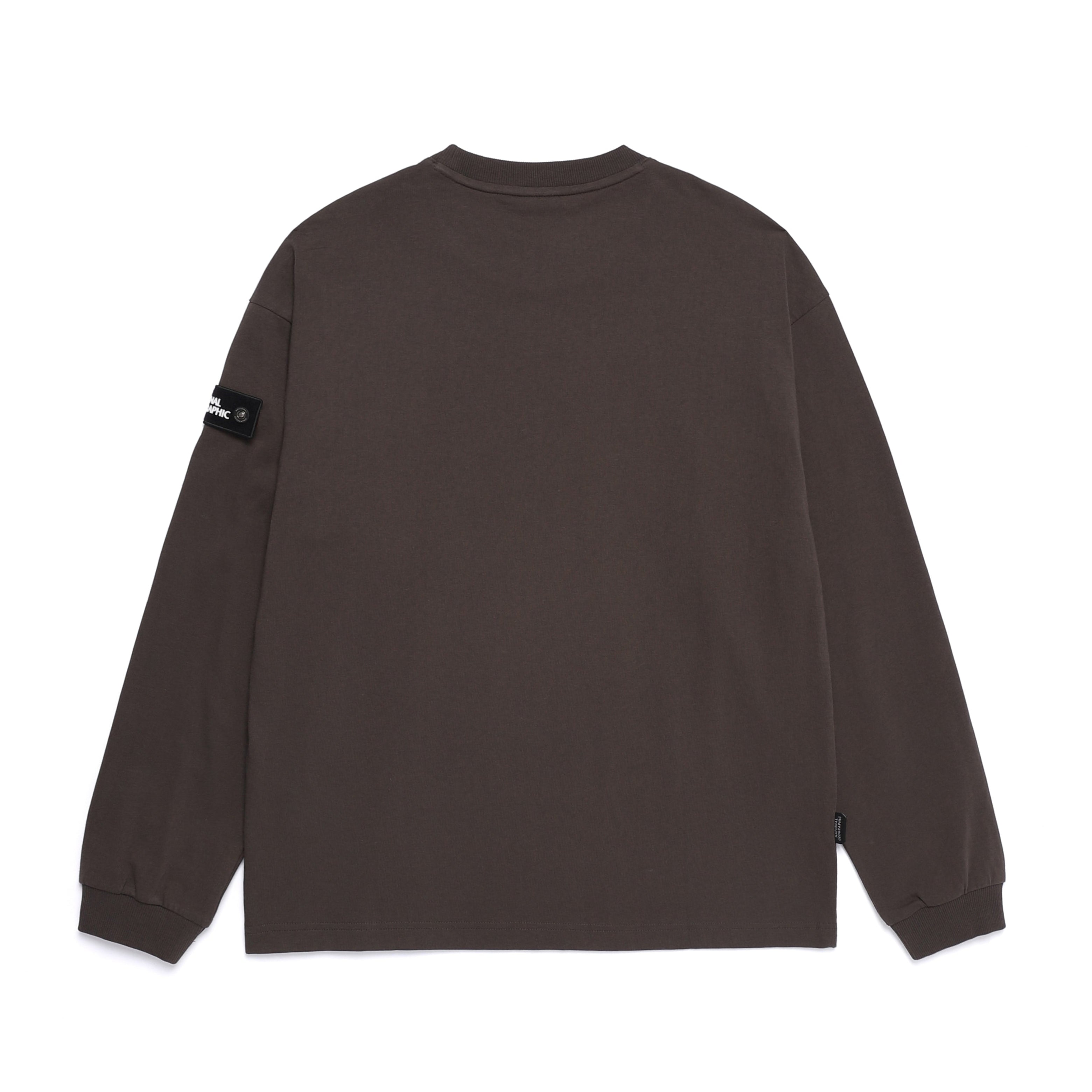 UNISEX SEMI-OVER FIT LONG SLEEVE TEE BROWN