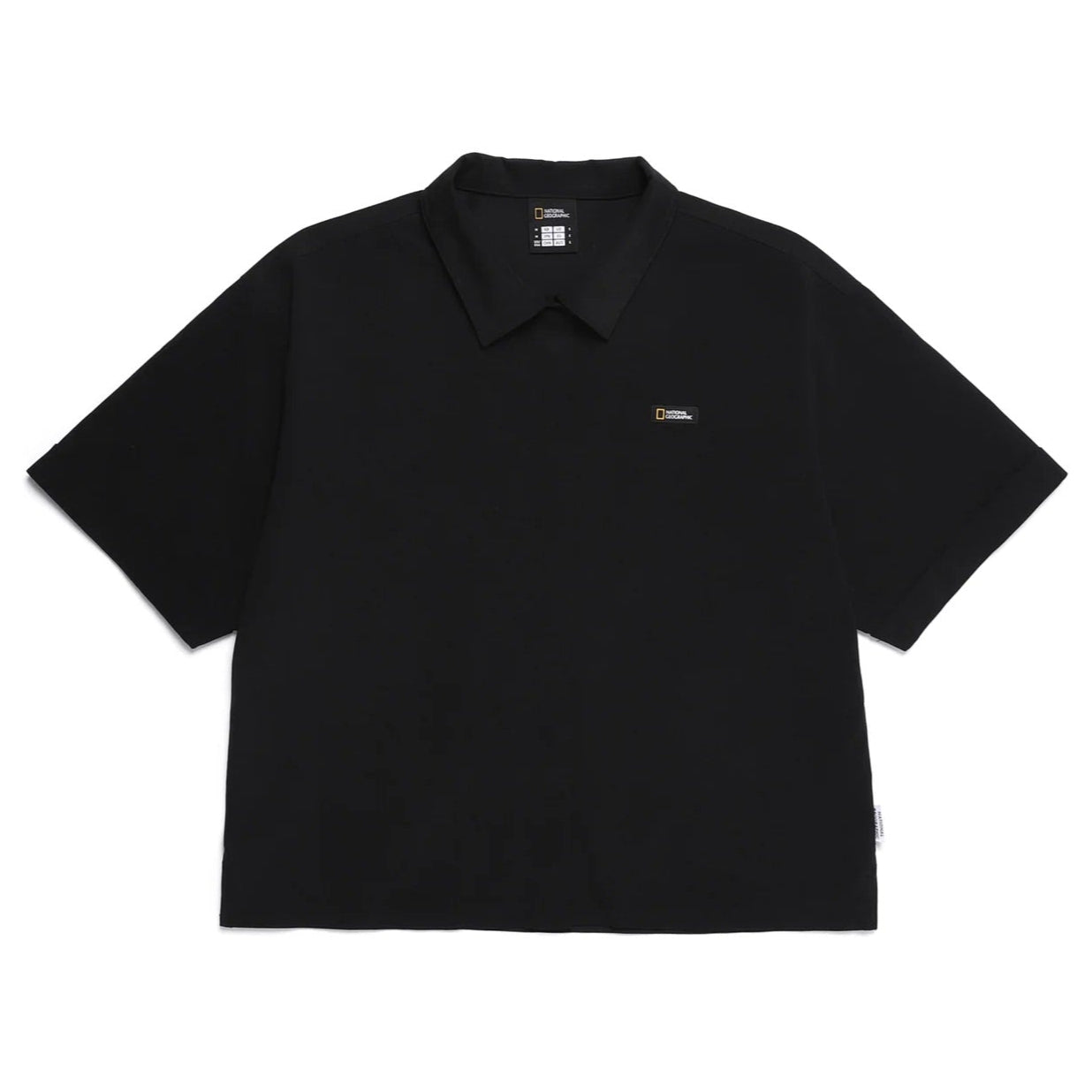 WOMEN FROZEN AIR SEMI CROP SHORT SLEEVE SHIRT CARBON BLACK