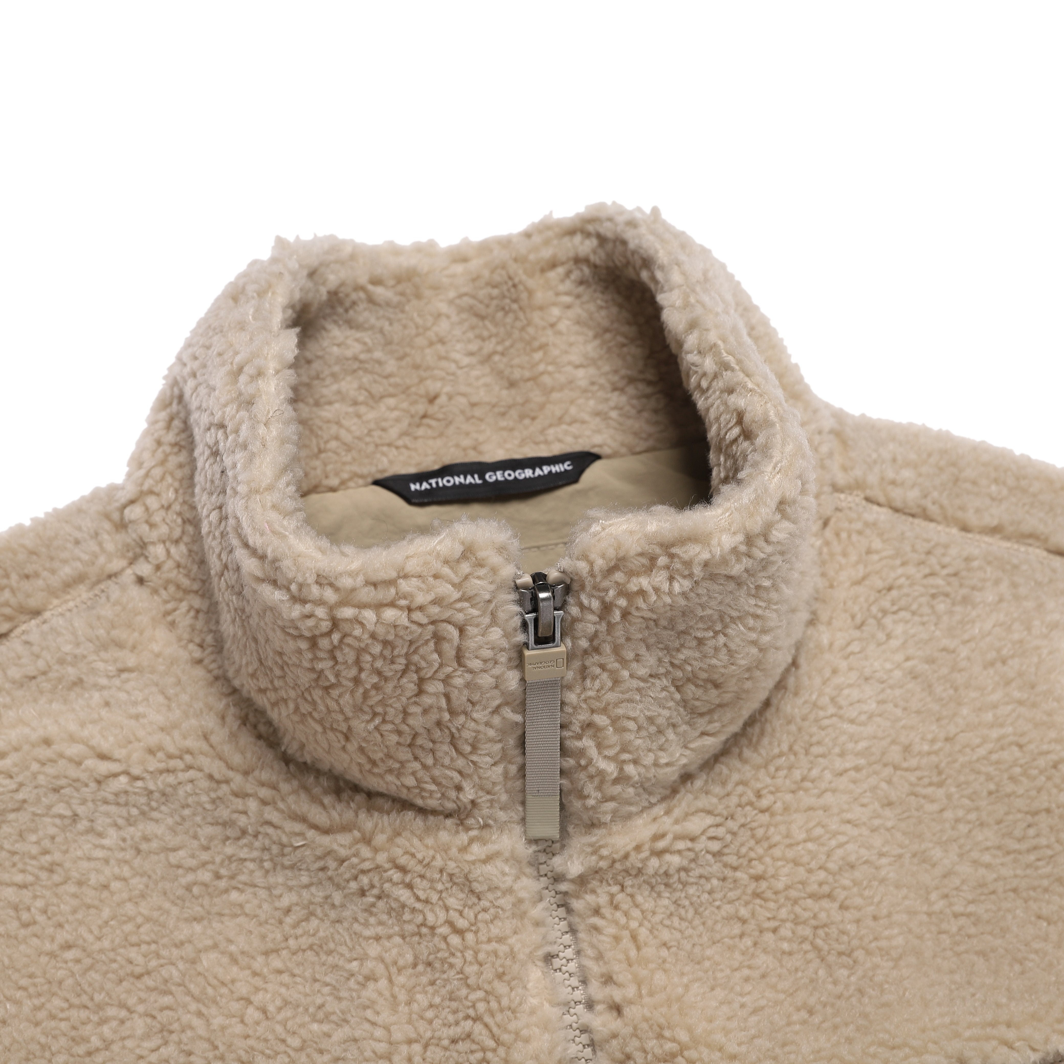 COTTONI FLEECE STANDNECK FLEECE JACKET MOURNING BEIGE