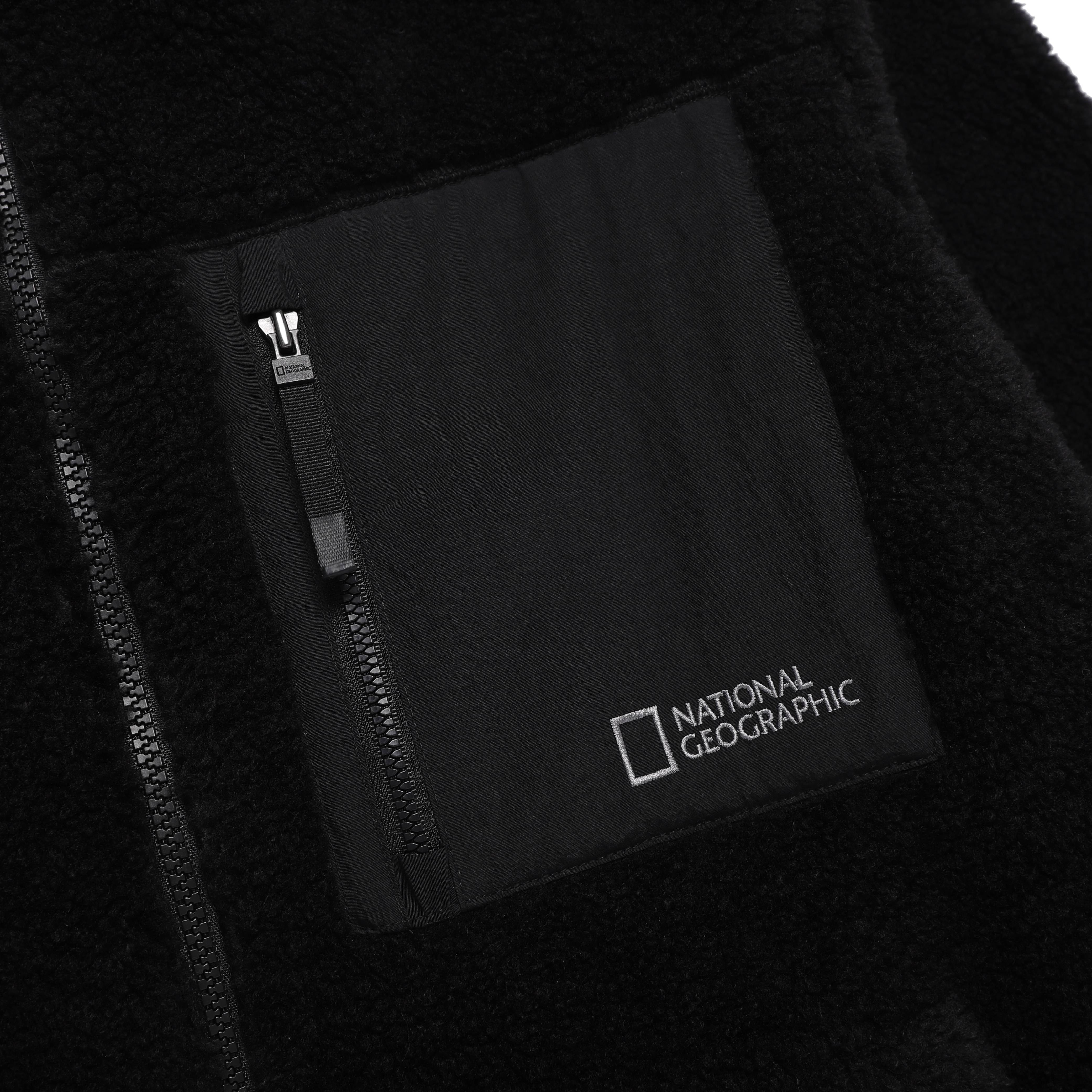 COTTONI FLEECE STANDNECK FLEECE JACKET BLACK