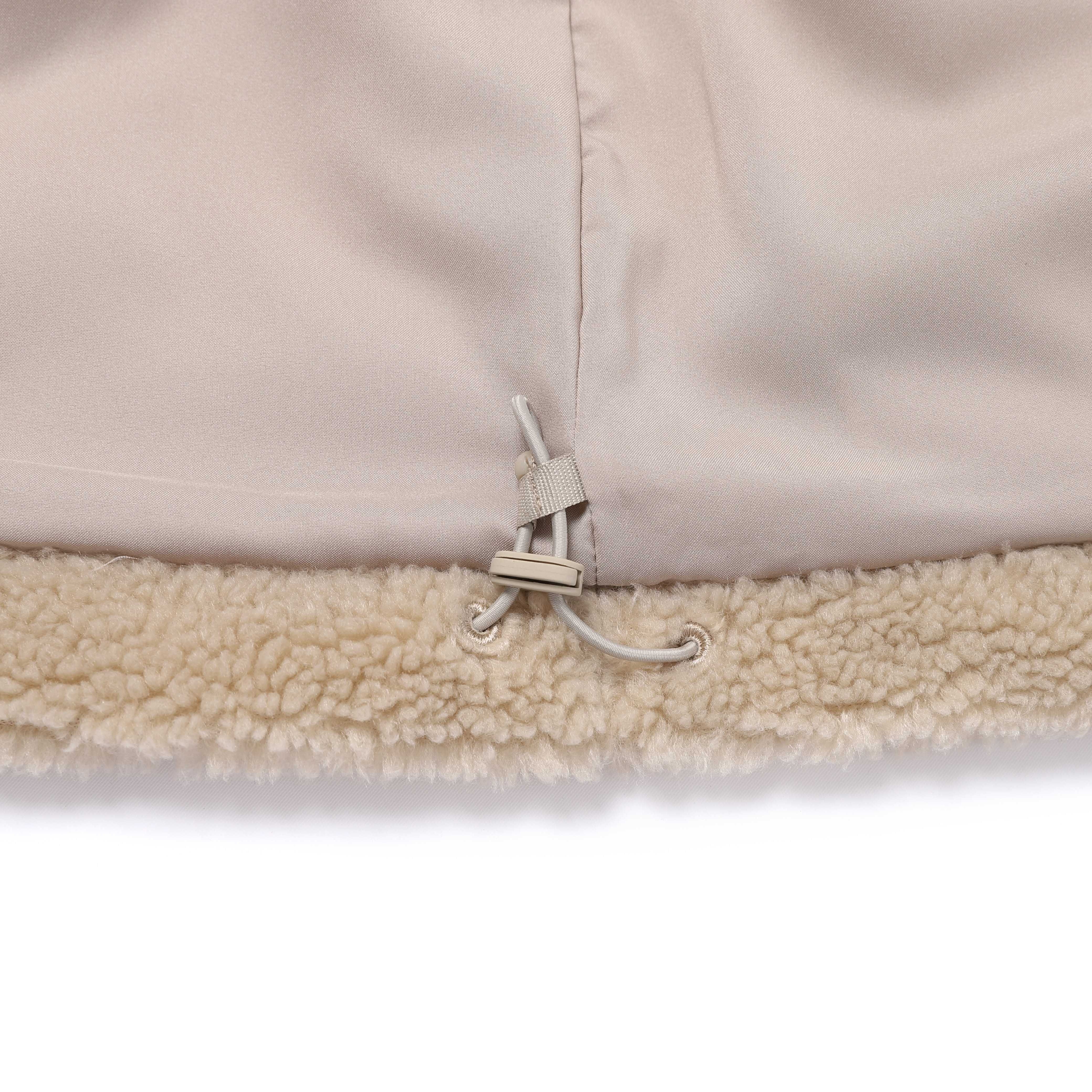 COTTONI FLEECE STANDNECK FLEECE JACKET MOURNING BEIGE