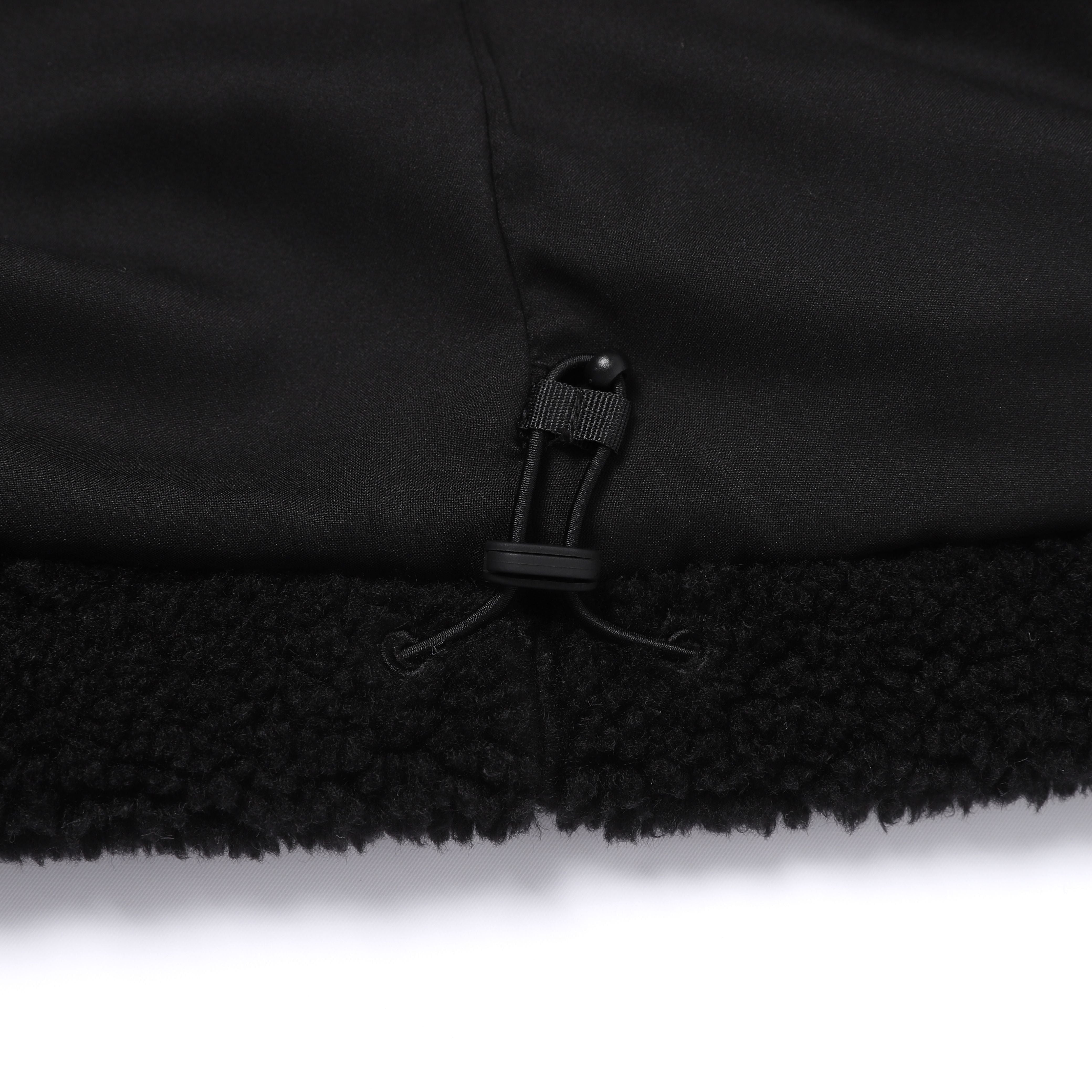 COTTONI FLEECE STANDNECK FLEECE JACKET BLACK