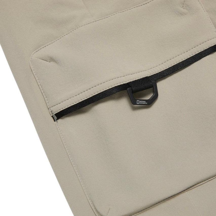 KIDS ADVENTURE MANATEE WOVEN TRAINING JOGGER PANTS GRAY BEIGE